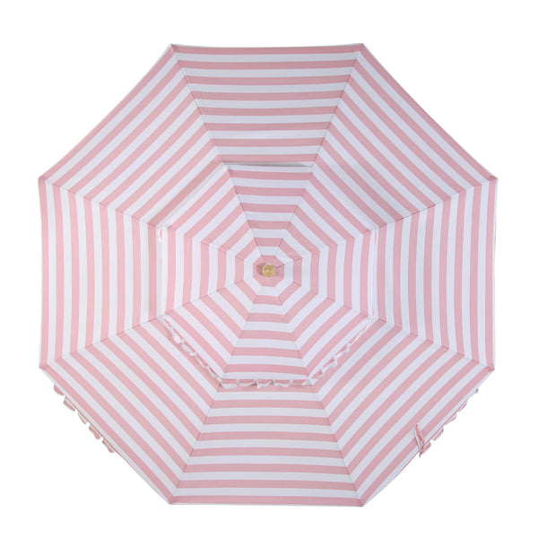 Fabienne Pink and White Striped 3M Double Top Crank and Tilt Parasol