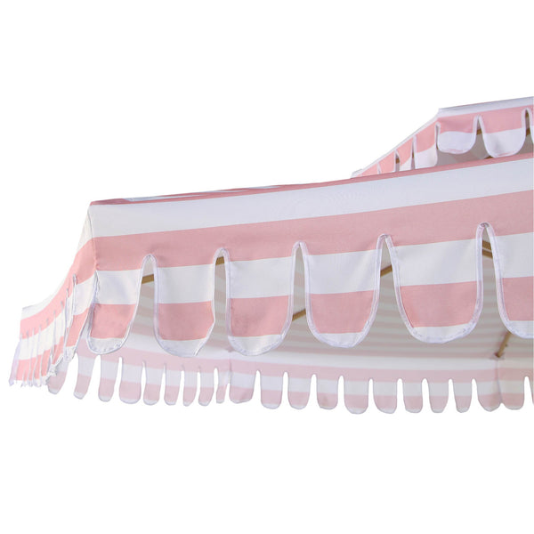 Fabienne Pink and White Striped 3M Double Top Crank and Tilt Parasol