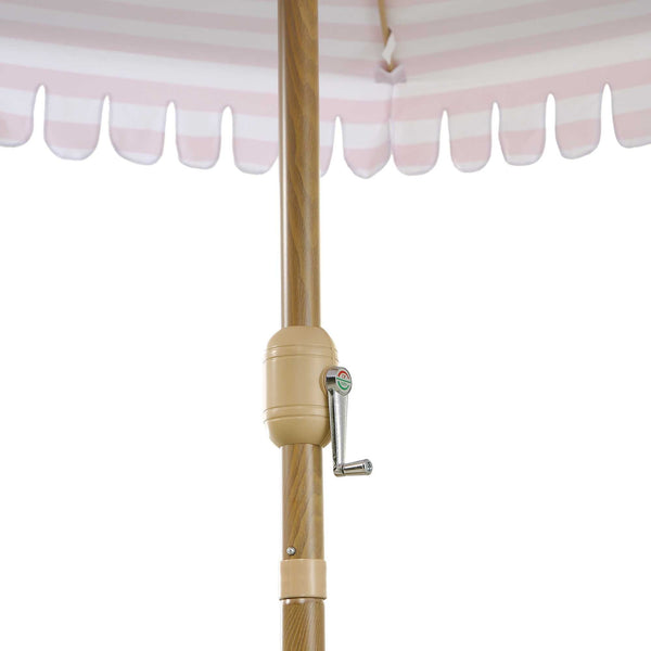 Fabienne Pink and White Striped 3M Double Top Crank and Tilt Parasol