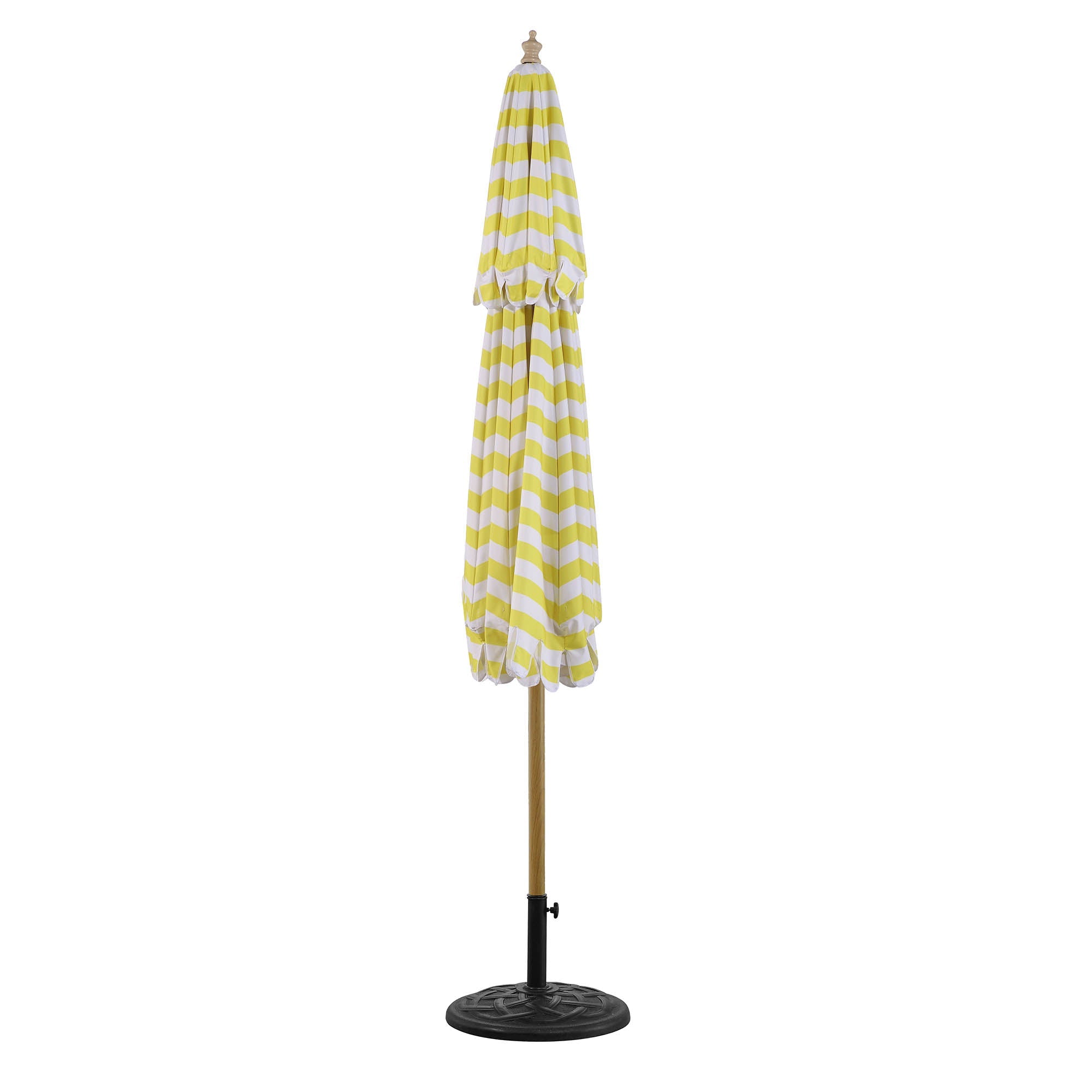 Fabienne Yellow and White Striped 3M Double Top Crank and Tilt Parasol