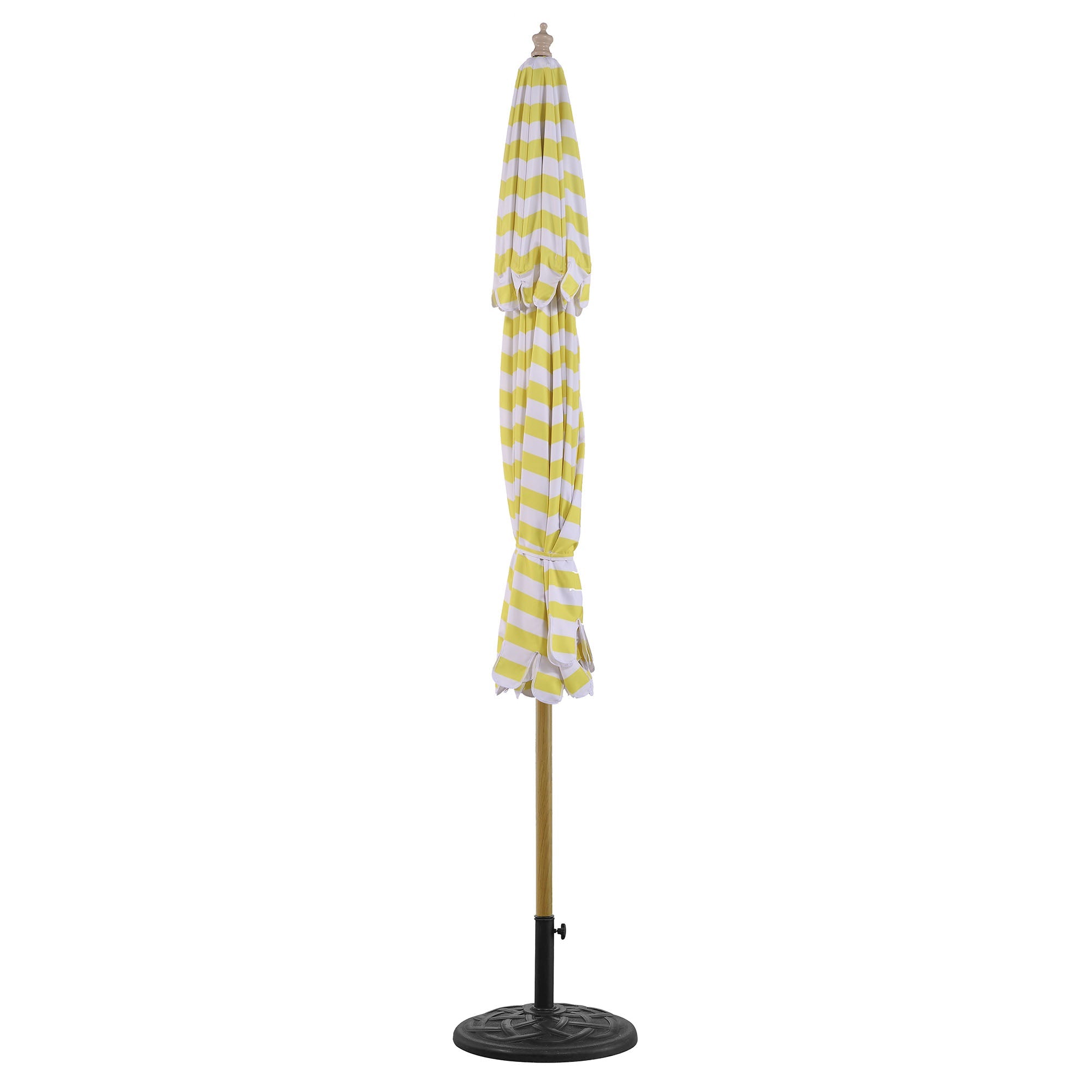 Fabienne Yellow and White Striped 3M Double Top Crank and Tilt Parasol