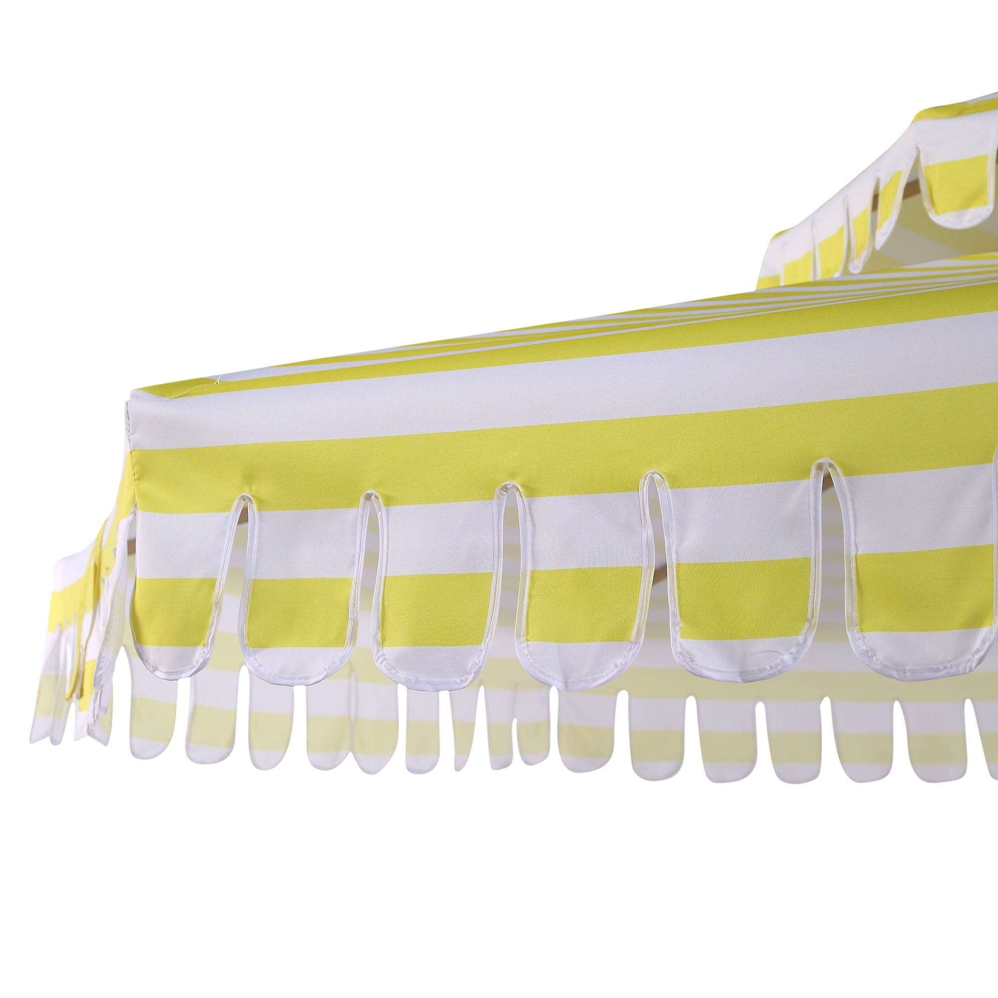 Fabienne Yellow and White Striped 3M Double Top Crank and Tilt Parasol