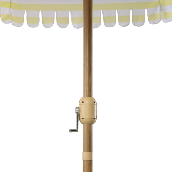 Fabienne Yellow and White Striped 3M Double Top Crank and Tilt Parasol