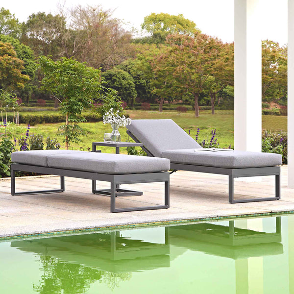 Albany Aluminum Sun Lounger, Grey