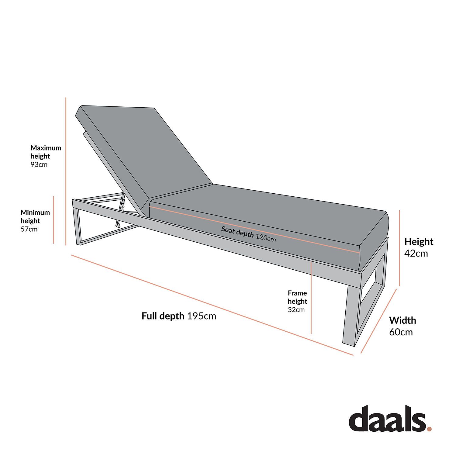 Albany Aluminum Sun Lounger, Taupe