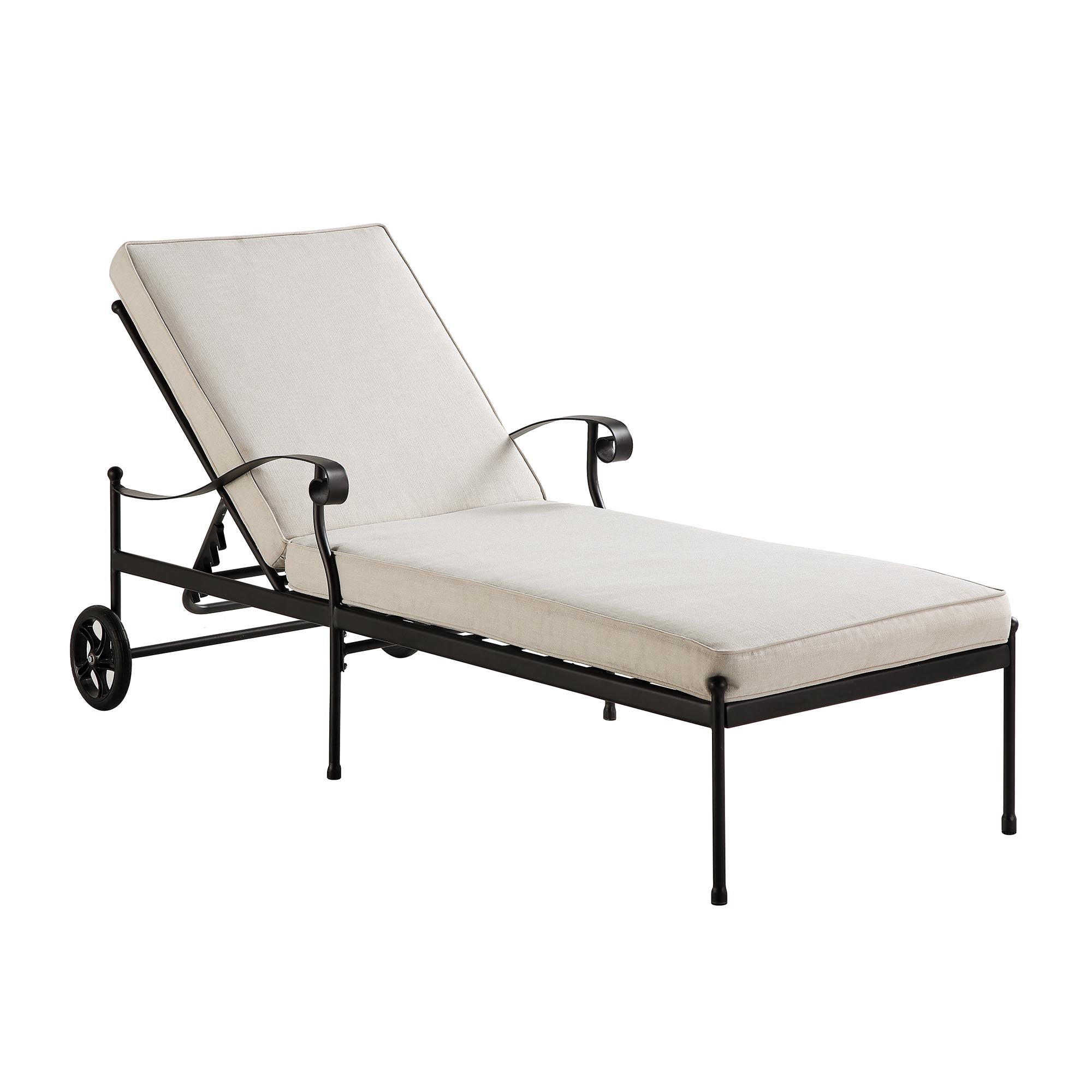 Haymes Metal Sun Lounger with Wheels