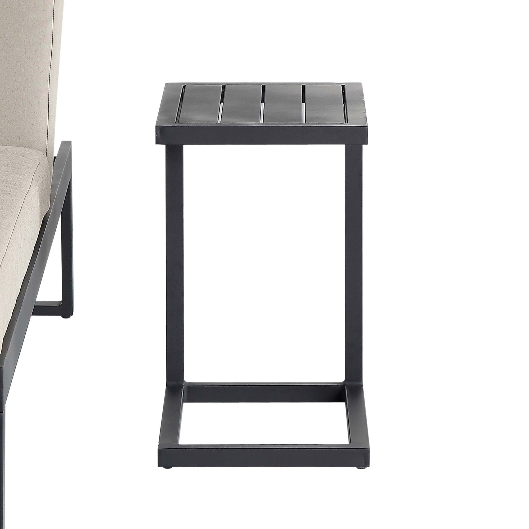 Albany Aluminum Side Table, Black