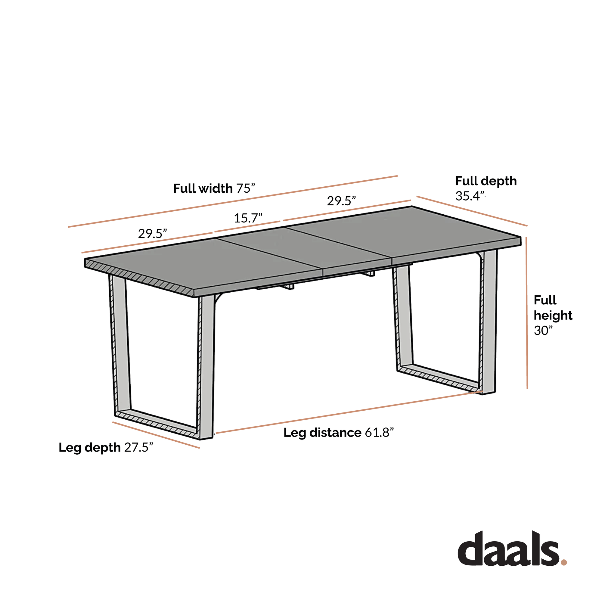 BERN 6-8 Seater Dark Oak Extending Dining Table with Metal Legs