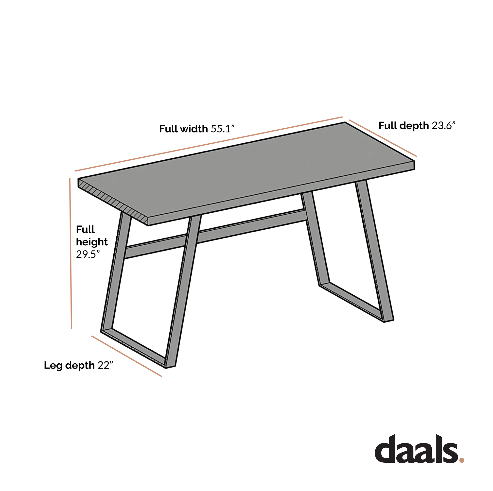 KLOTEN Oak Office Desk with Black Metal Legs