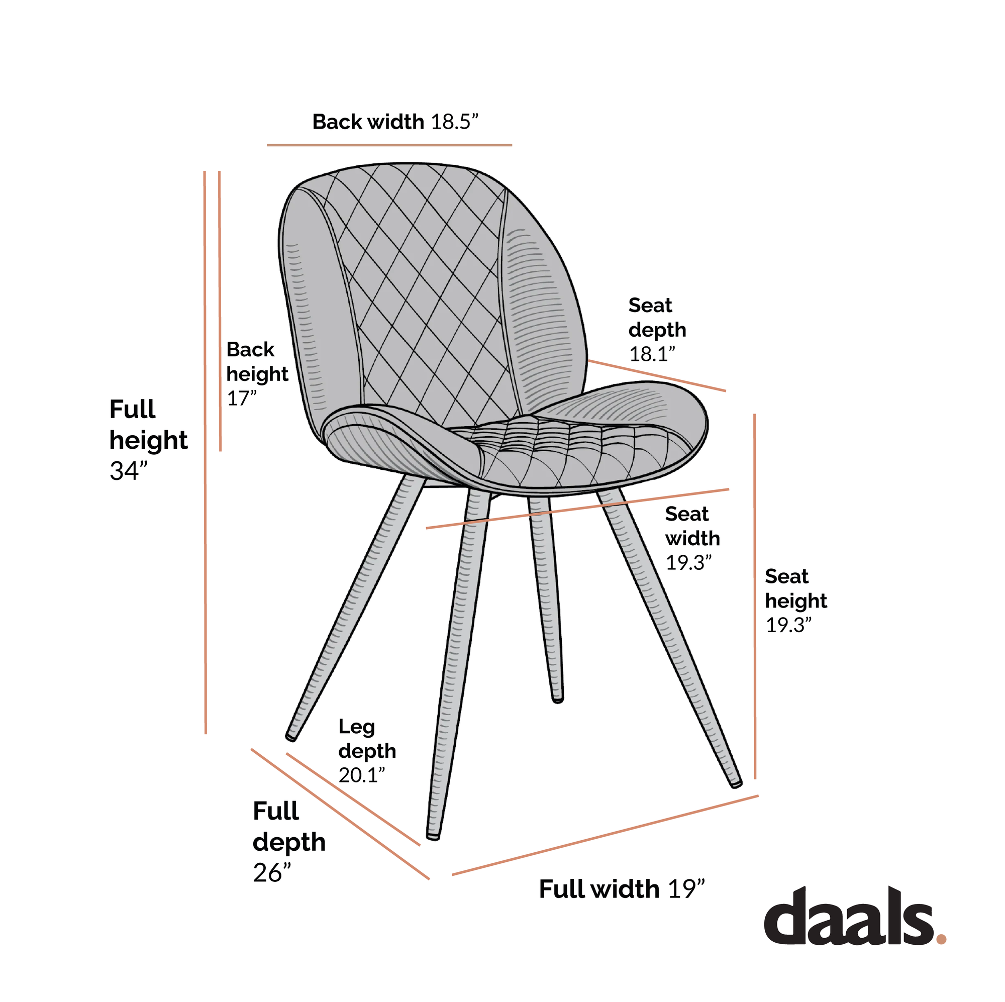 Cosford Diamond Stitch Set of 2 Dining Chairs (Blue Velvet)