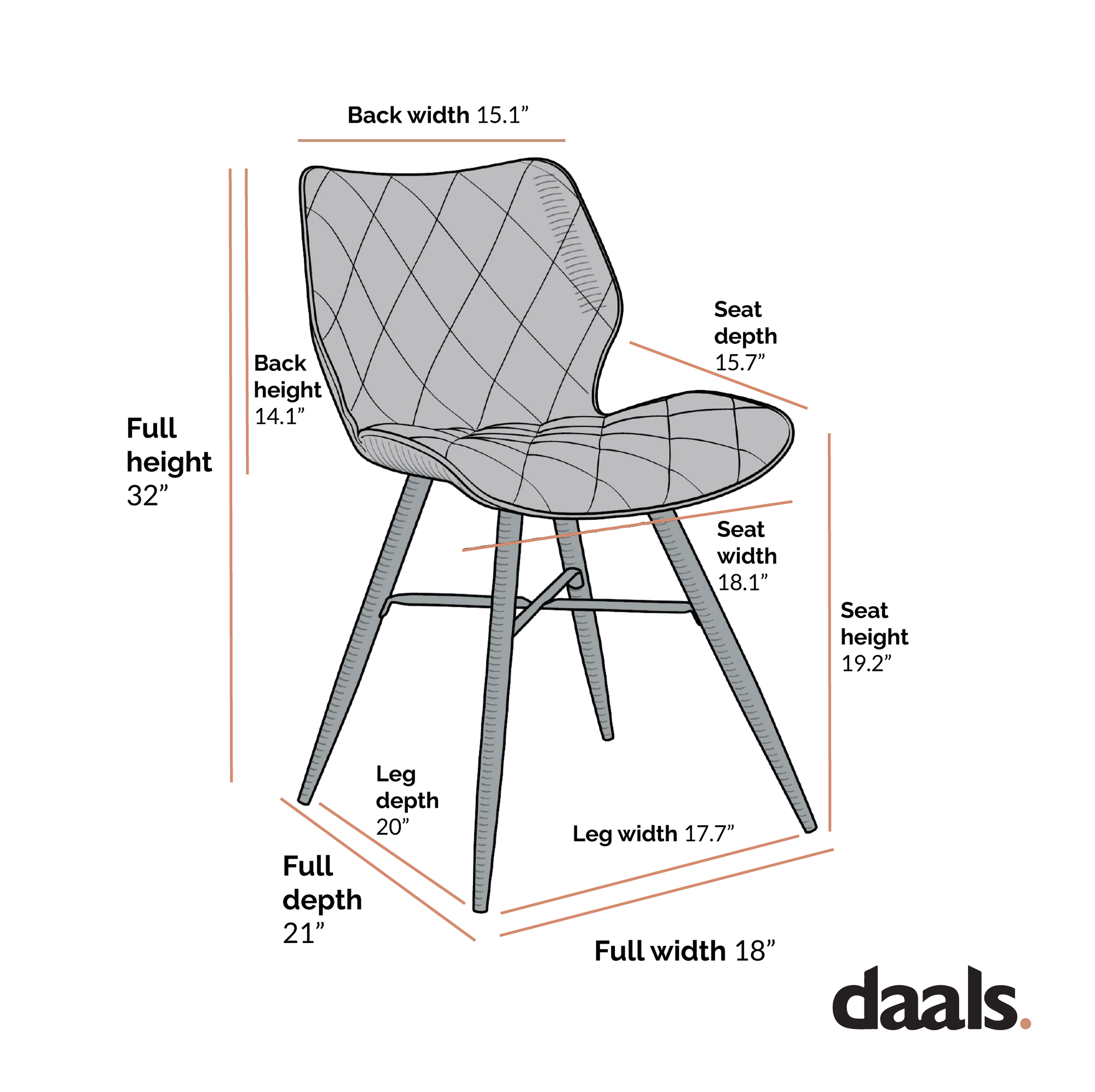 Ampney Velvet Diamond Stitch Set of 2 Dining Chairs with Metal Legs (Dusty Pink Velvet)