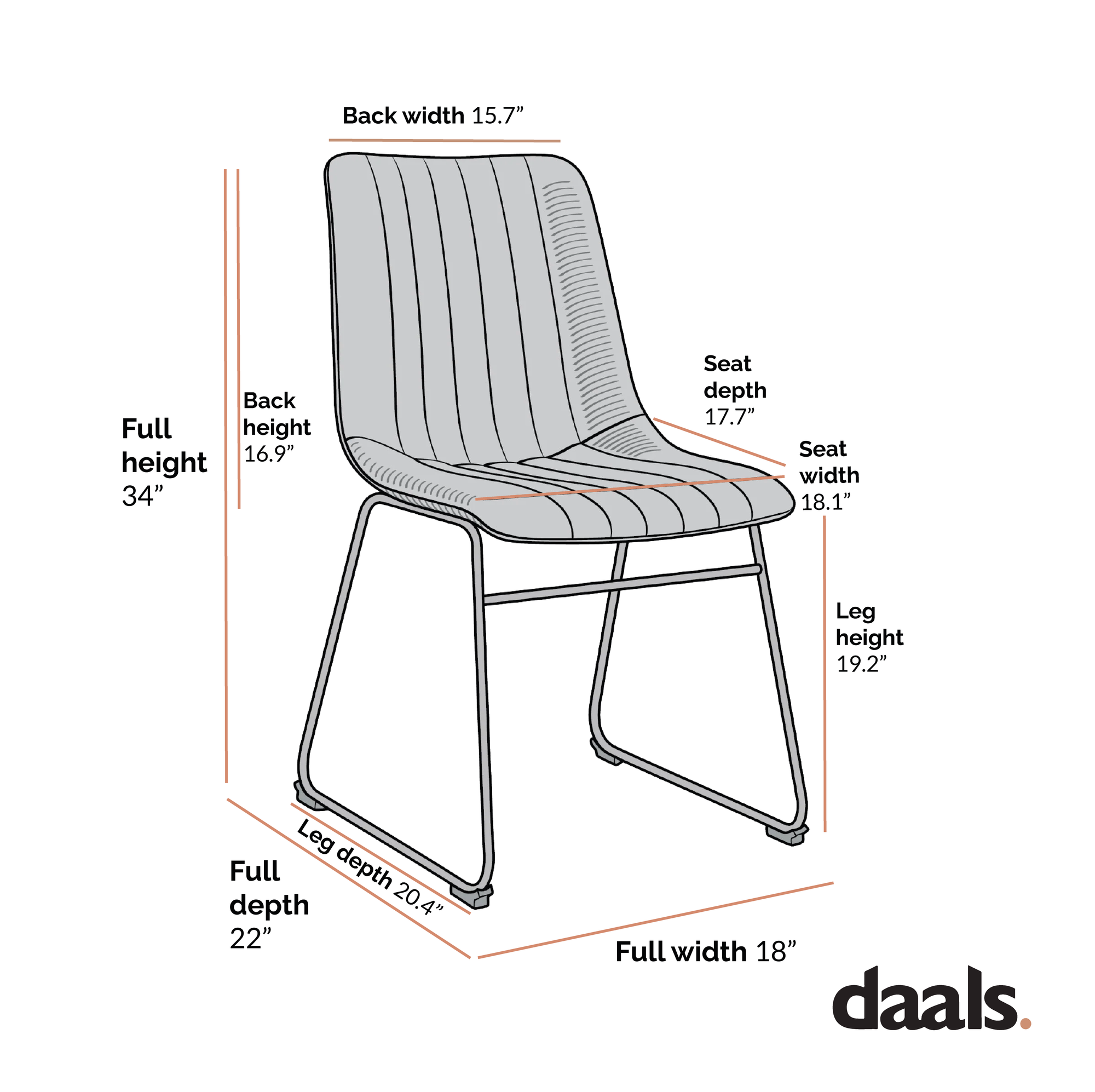 Sutton Set of 2 Vegan Leather Fluted Dining Chairs with Metal Frame (Steel Grey)