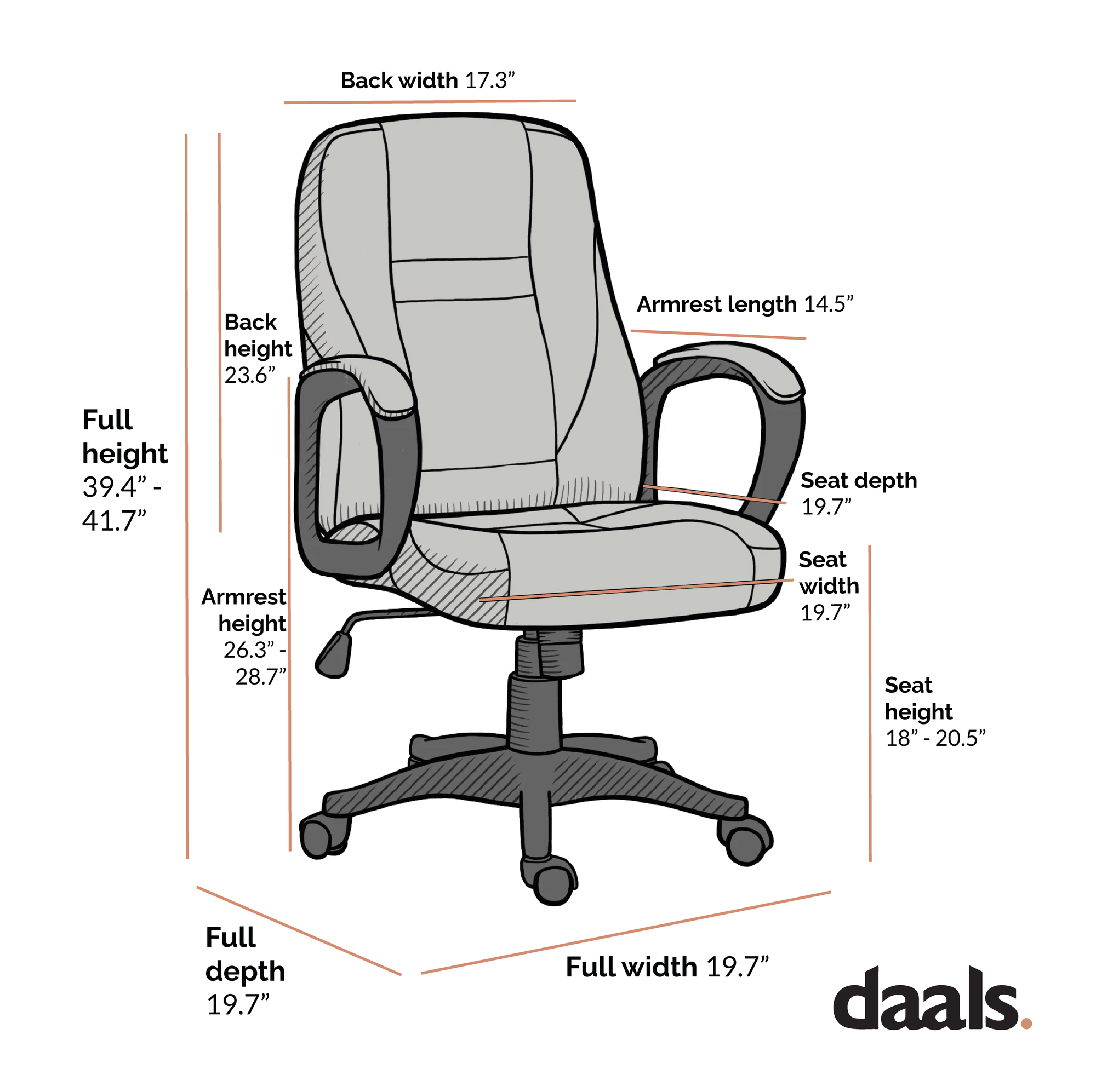 Swivel Office Desk Chair MO19 Grey Fabric