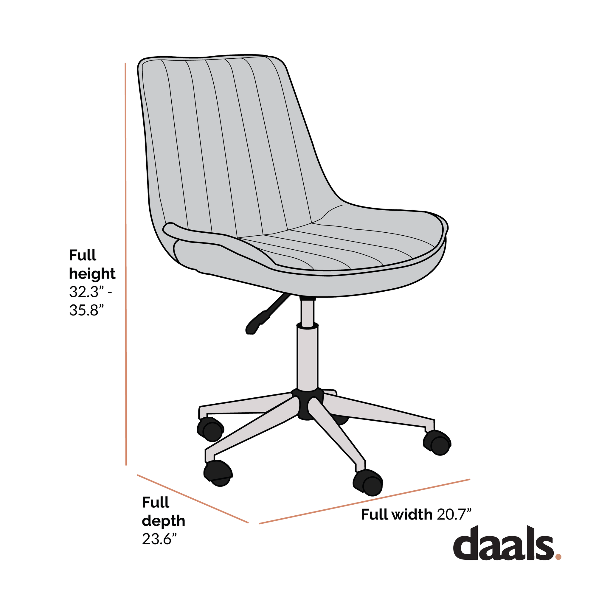 Cala Mustard Yellow Velvet Desk Swivel Chair