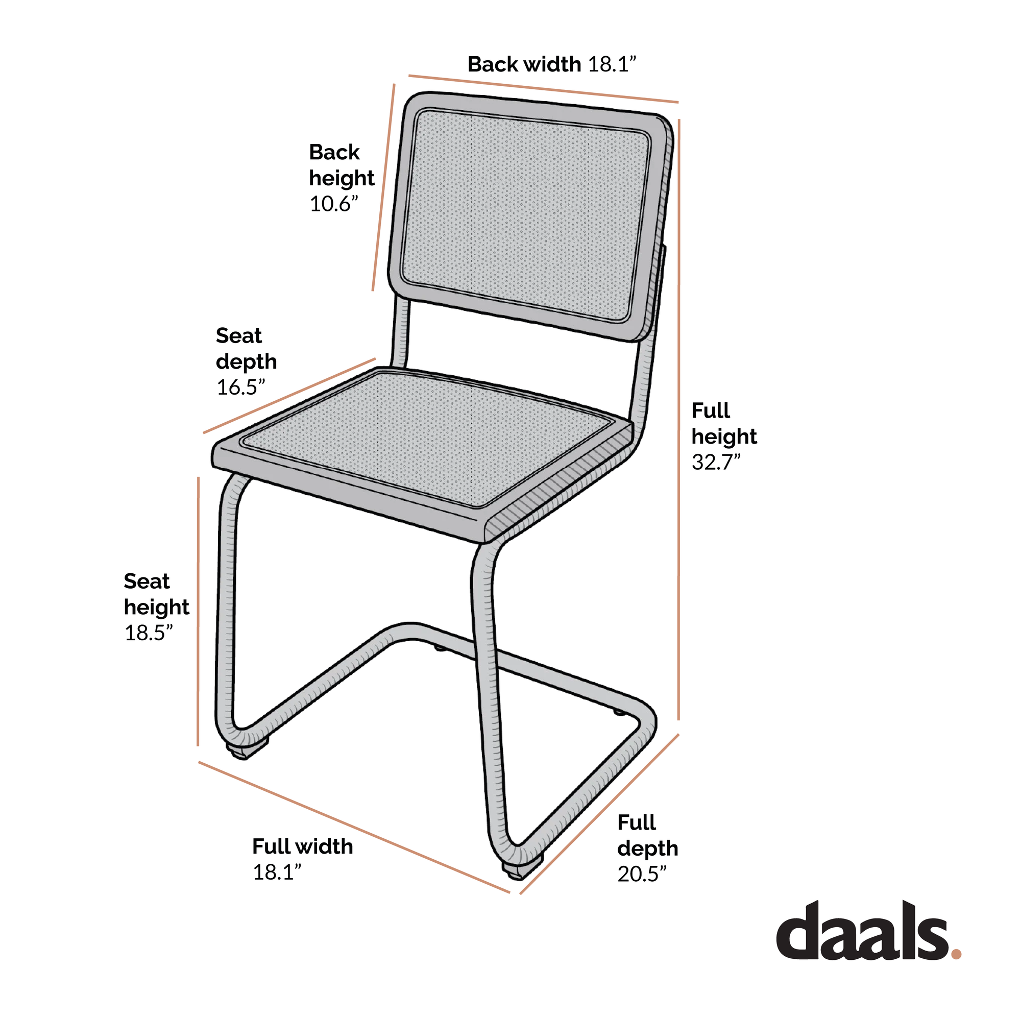 Cosenza Pair of 2 Dining Chairs, Cane & Chrome (Black)