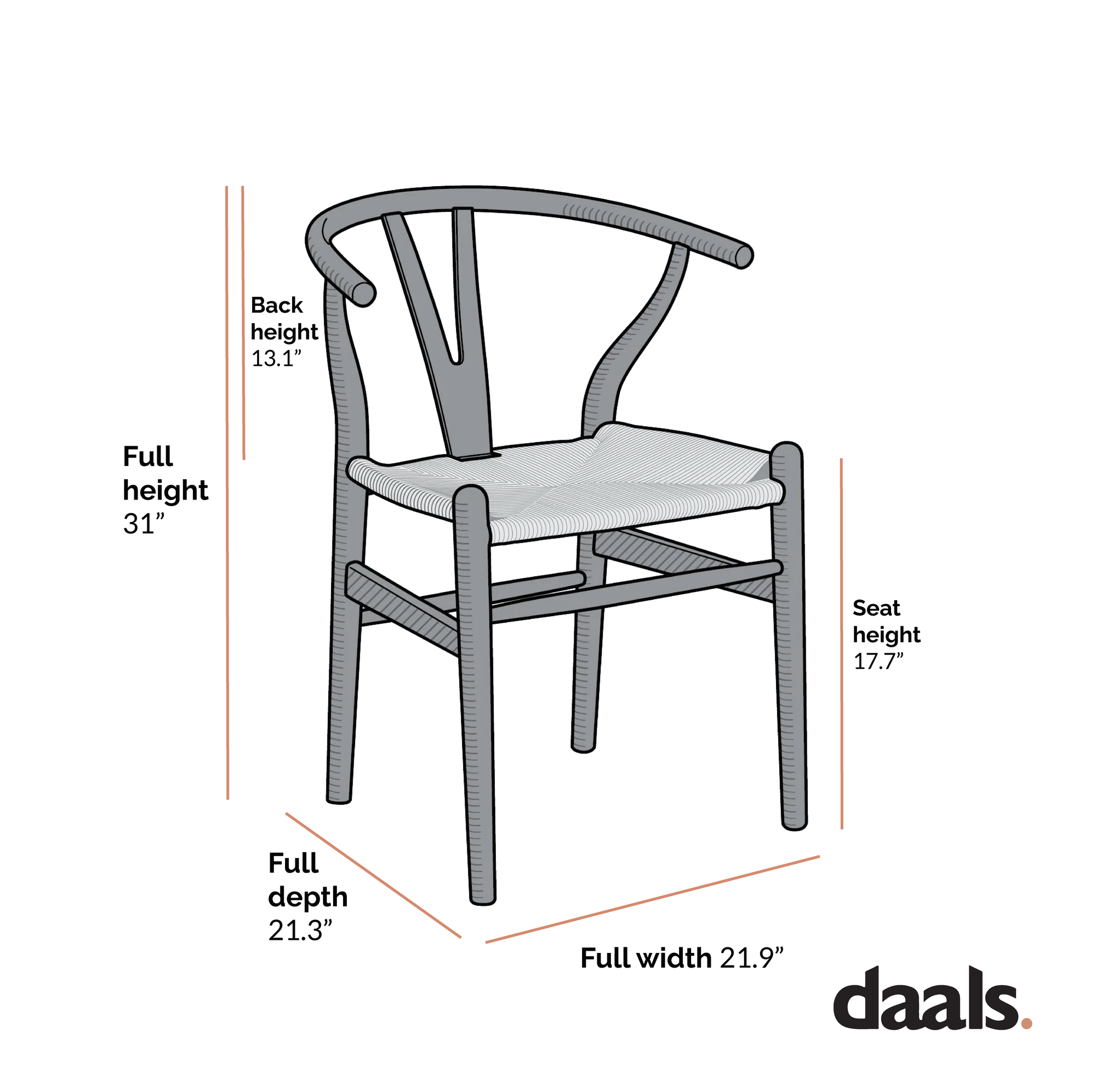 Hansel Wooden Wishbone Dining Chair, Ivory White Boucle and Natural Frame