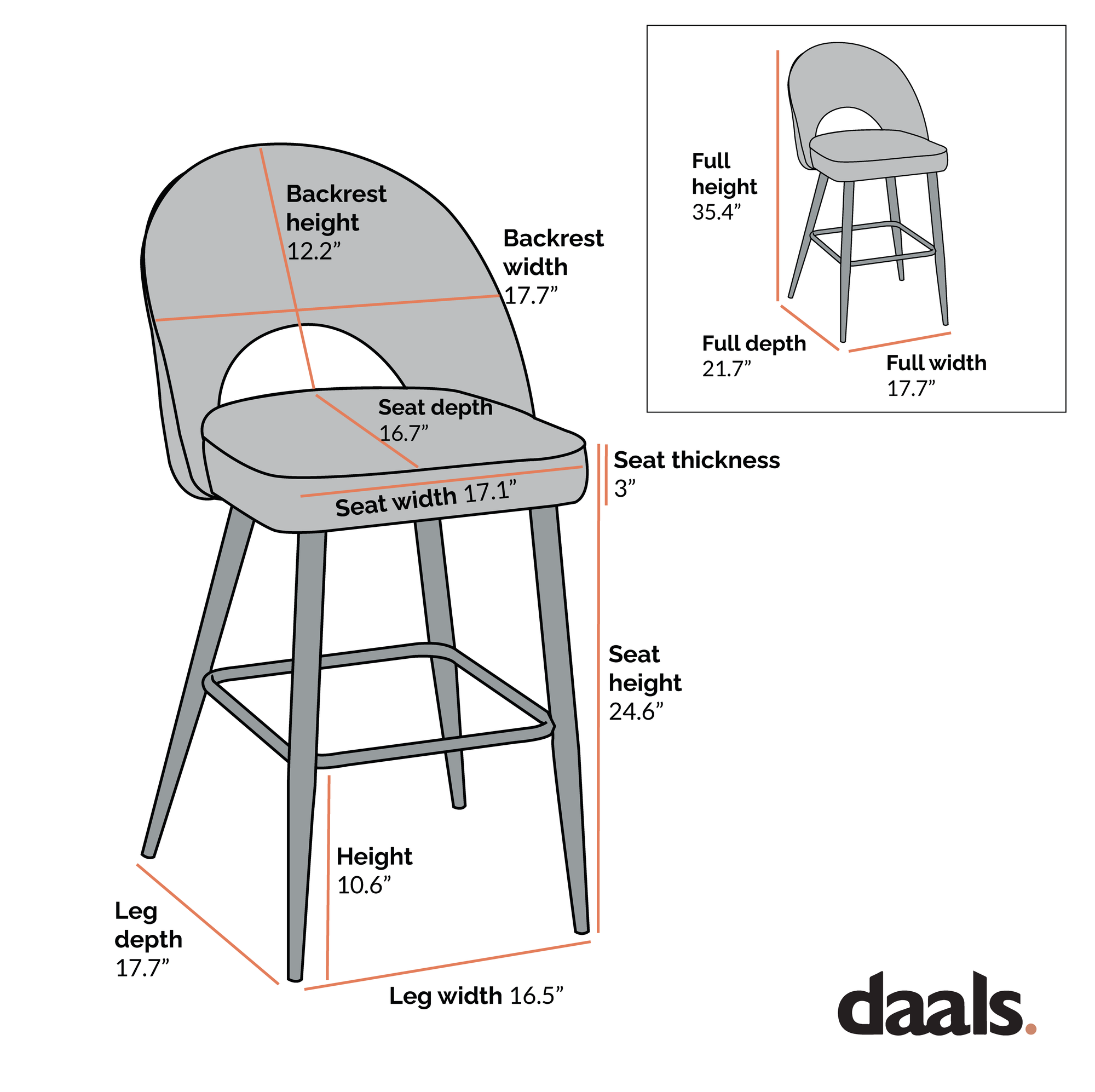 Oakley Set of 2 Champagne Velvet Upholstered Counter Stools with Contrast Piping