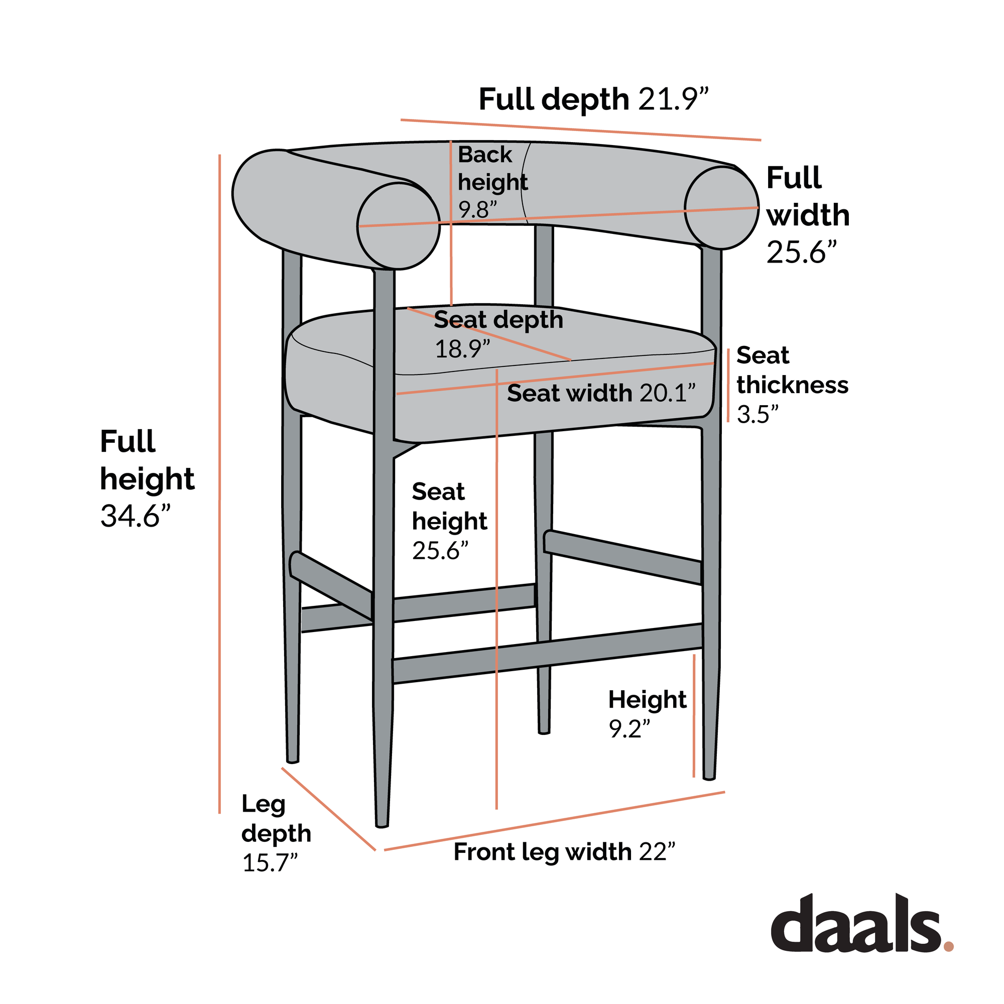 Fulbourn Charcoal Boucle Counter Stool with Black Metal Legs