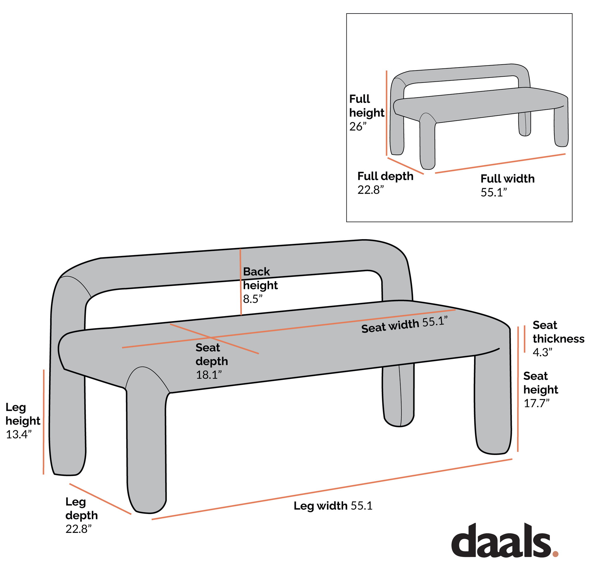 Libby Light Taupe Boucle 3 Seater Dining Bench