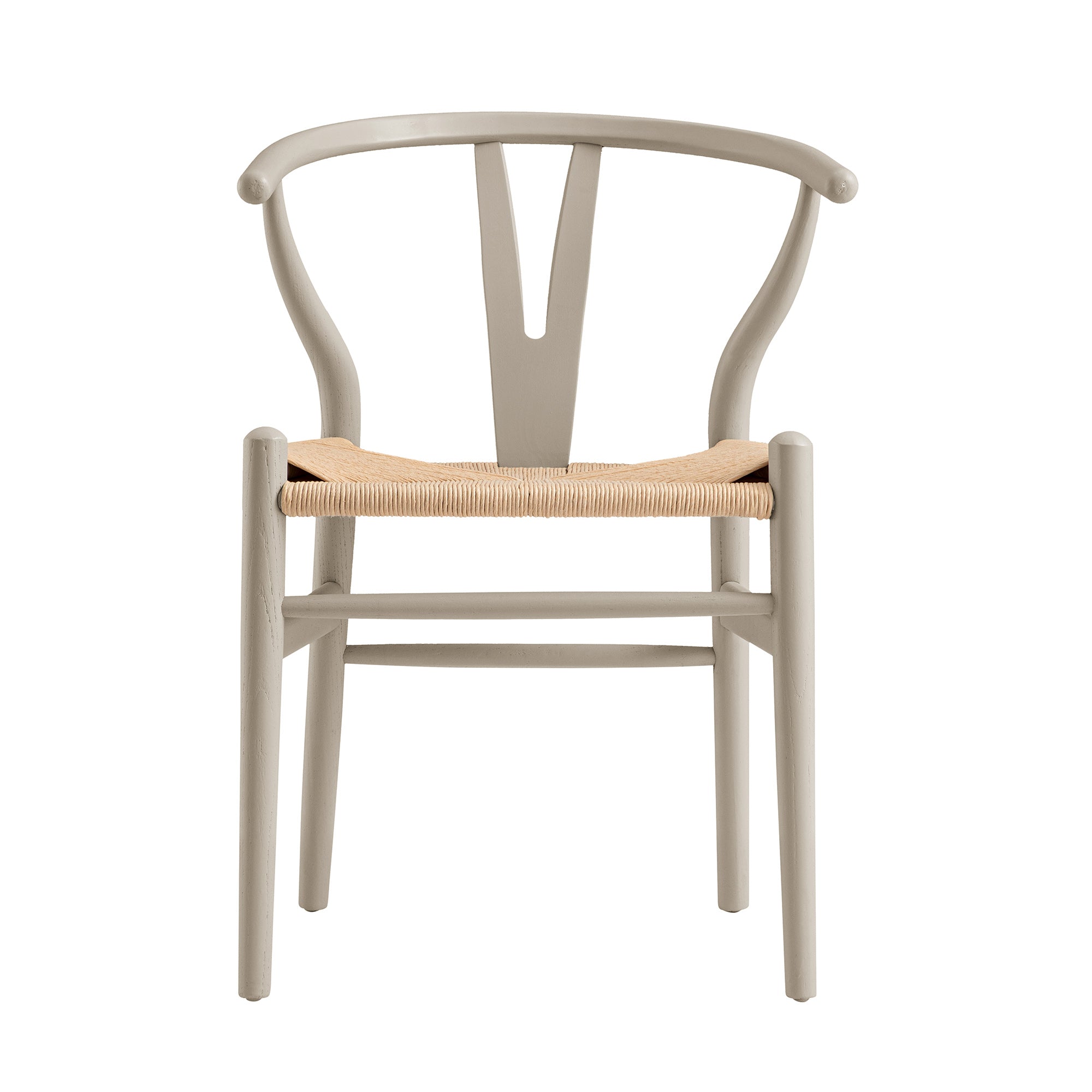 Hansel Wooden Natural Weave Dining Chair, Light Taupe Color Frame