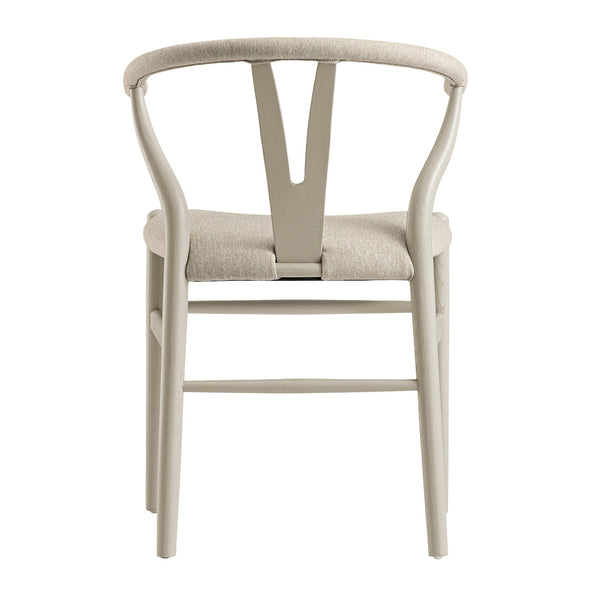 Hansel Upholstered Dining Chair, Taupe Frame with Oatmeal Fabric