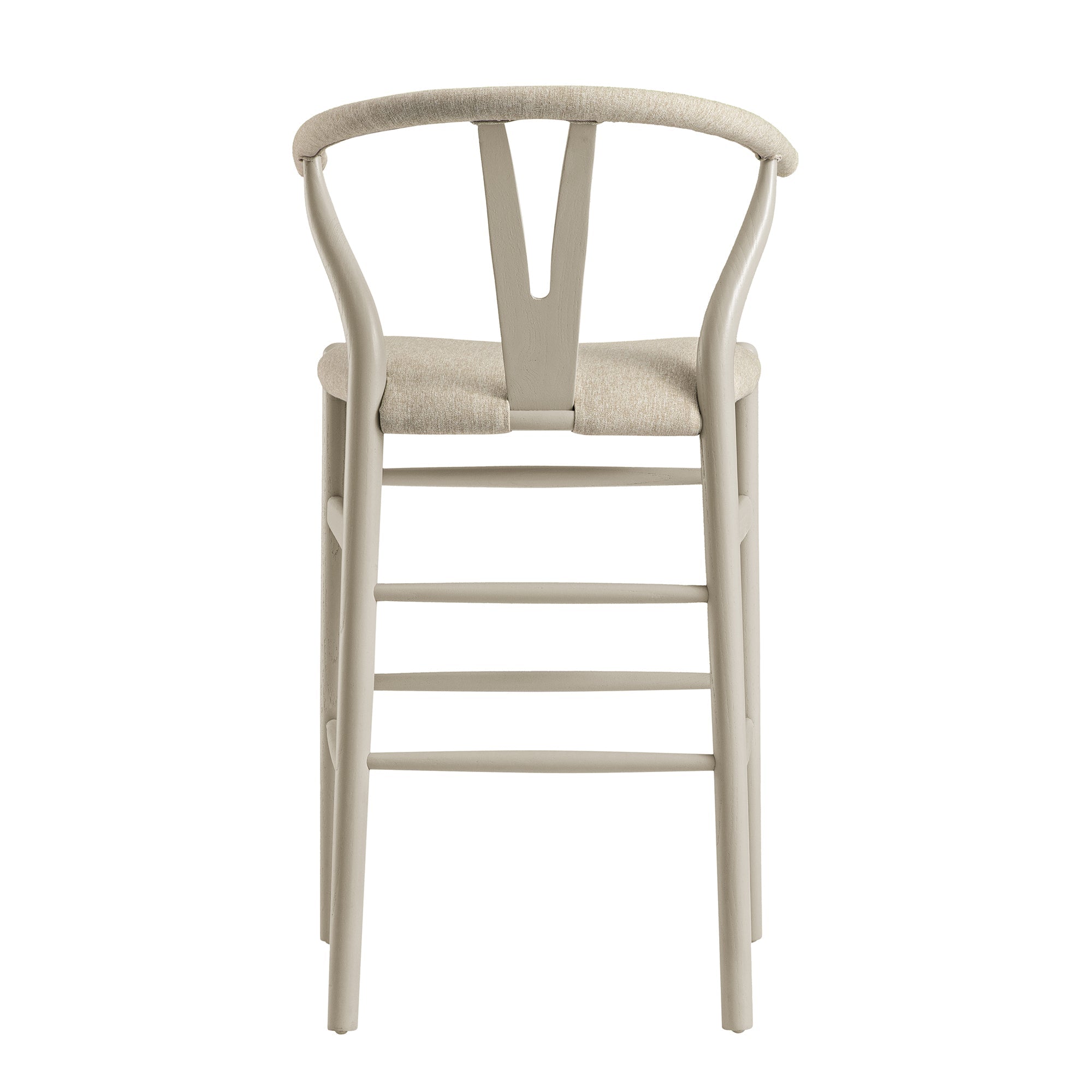 Hansel Counter Stool, Taupe Frame with Oatmeal Fabric Seat