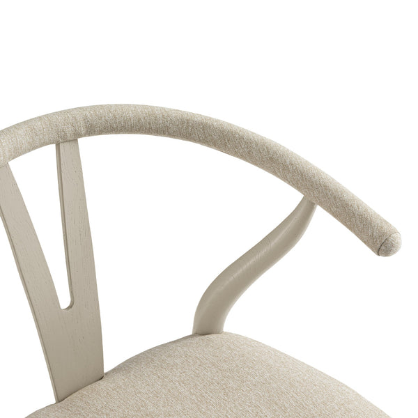 Hansel Counter Stool, Taupe Frame with Oatmeal Fabric Seat