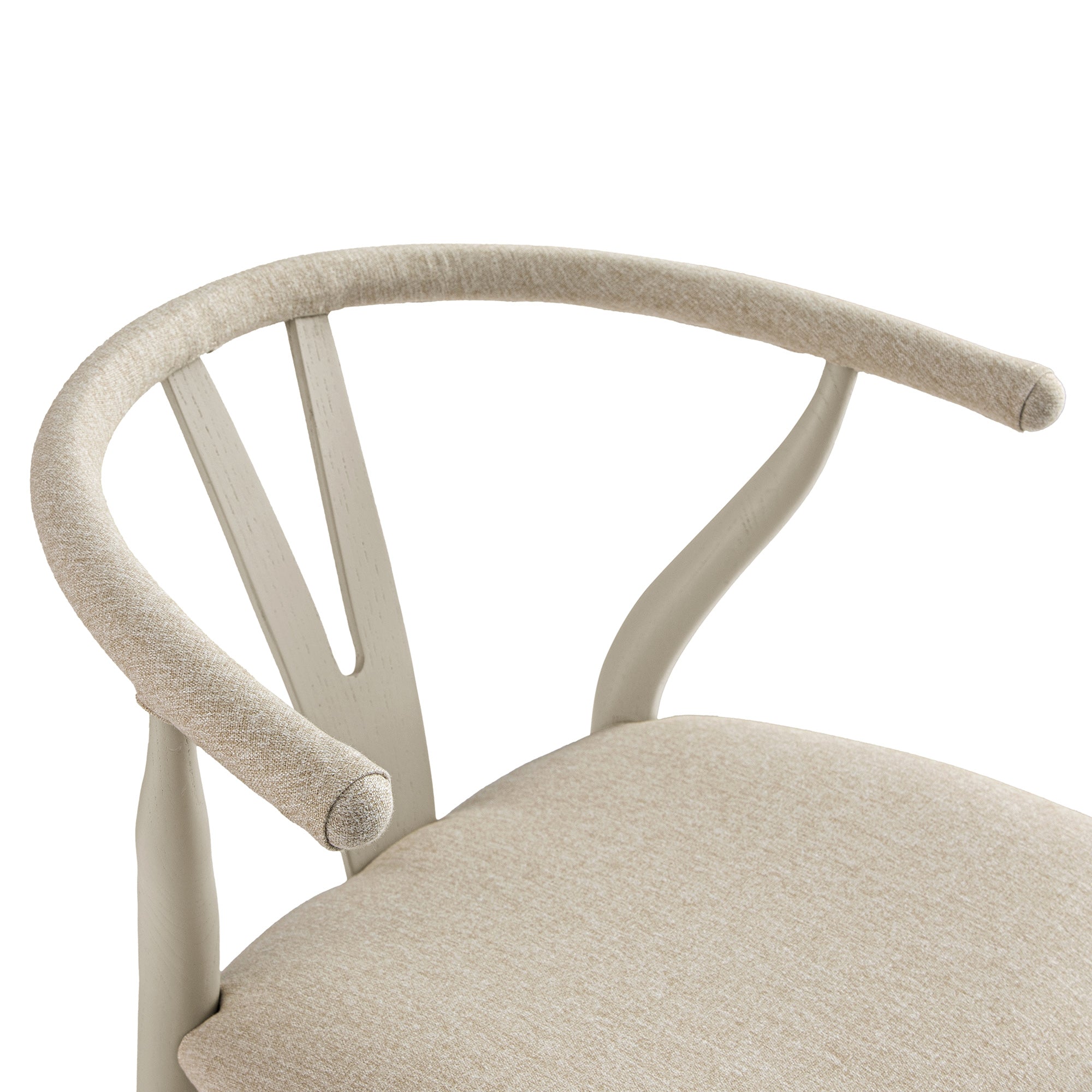 Hansel Bar Stool, Taupe Frame with Oatmeal Fabric Seat