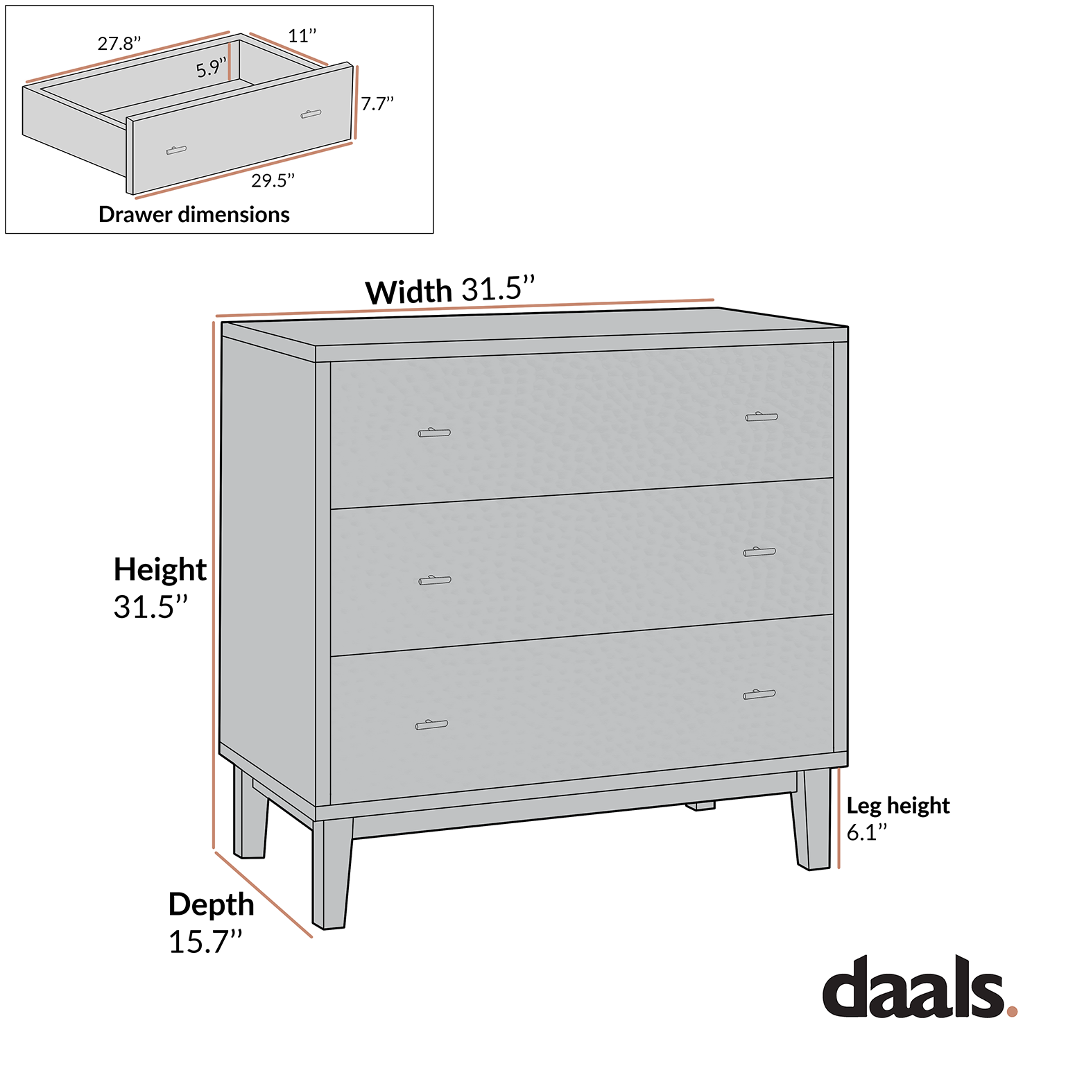 Bianca Chip Carved 3 Drawer Dresser, Sand Beige & Ivory