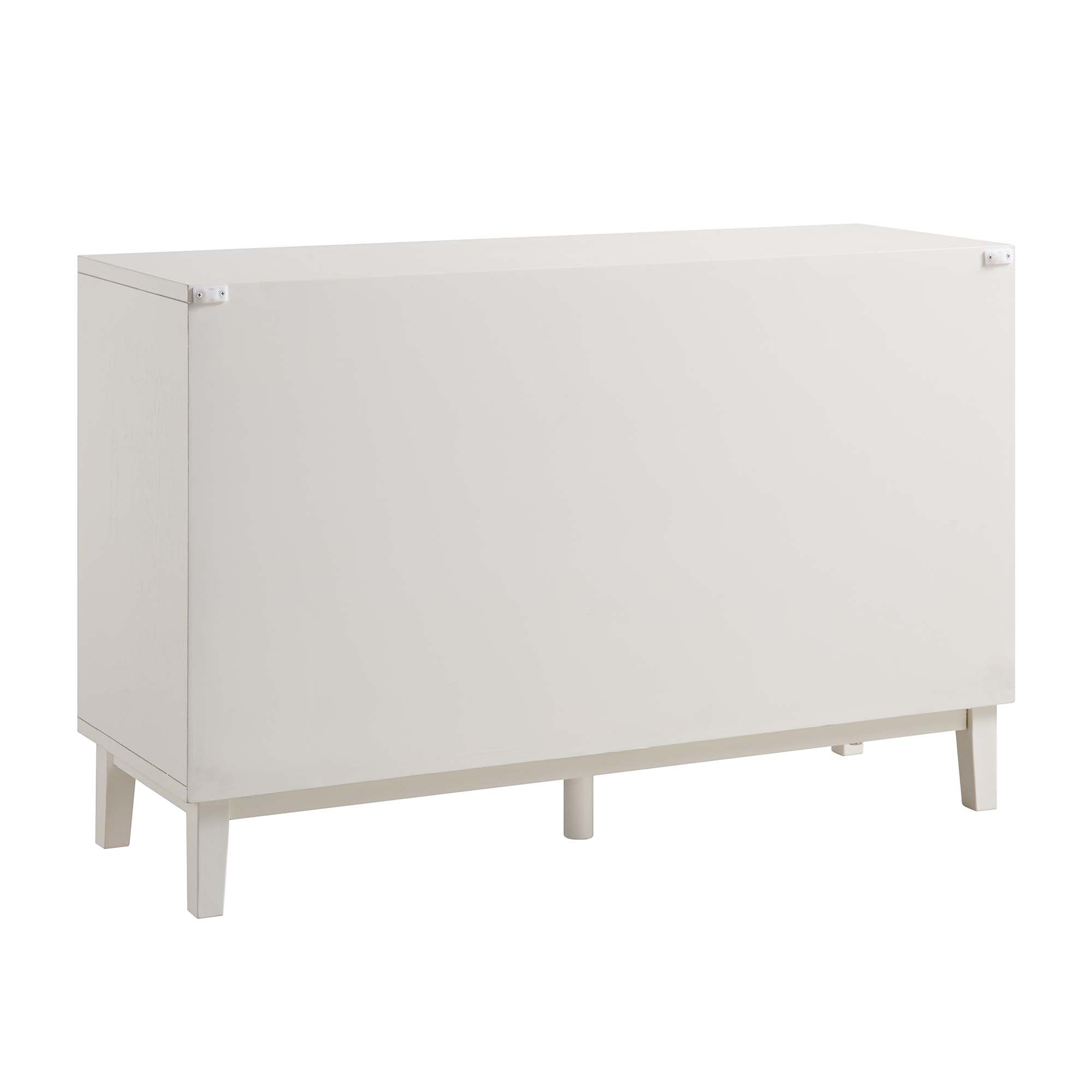 Bianca Chip Carved 6 Drawer Dresser, Sand Beige & Ivory