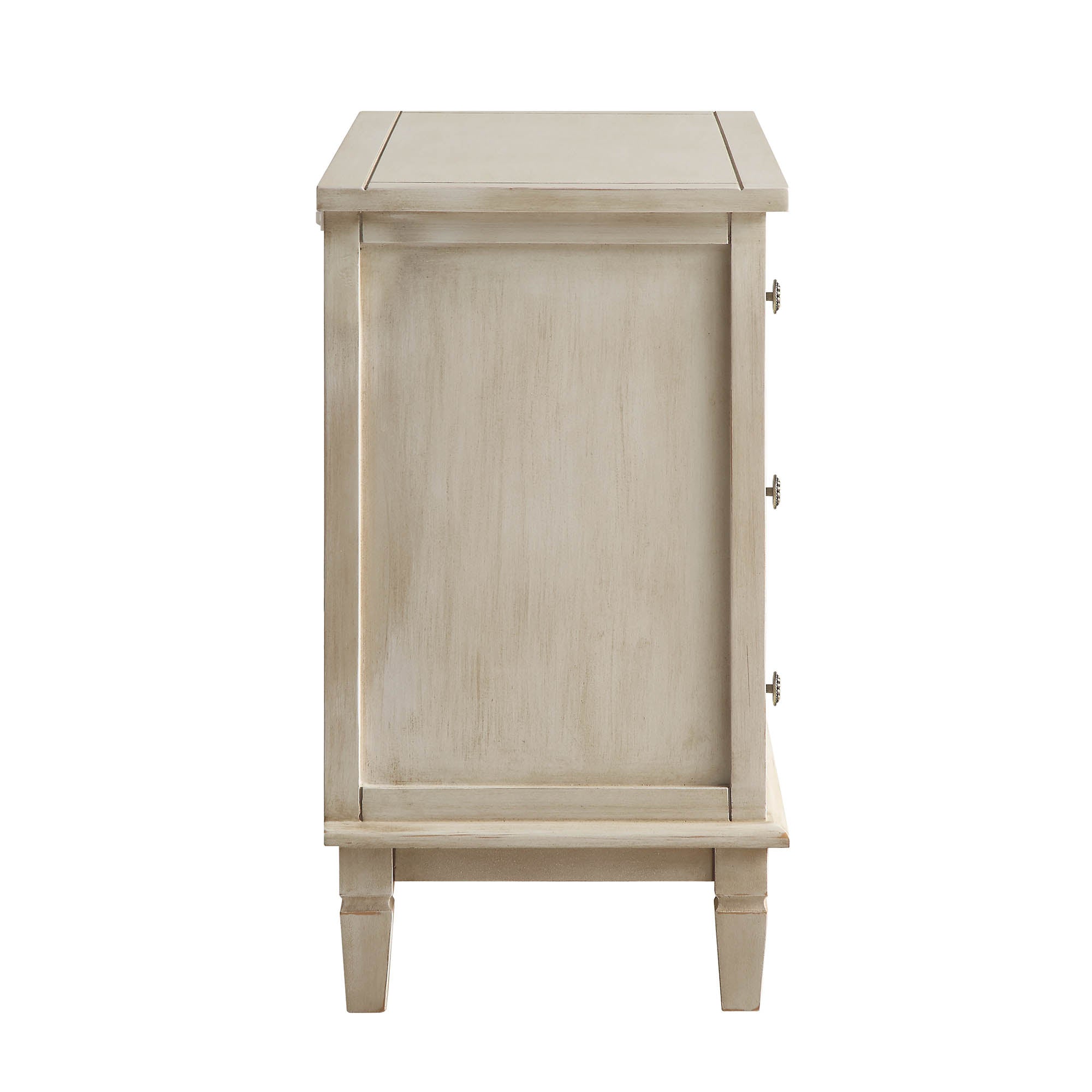 Chantilly Whitewashed Carved 3 Drawer Dresser