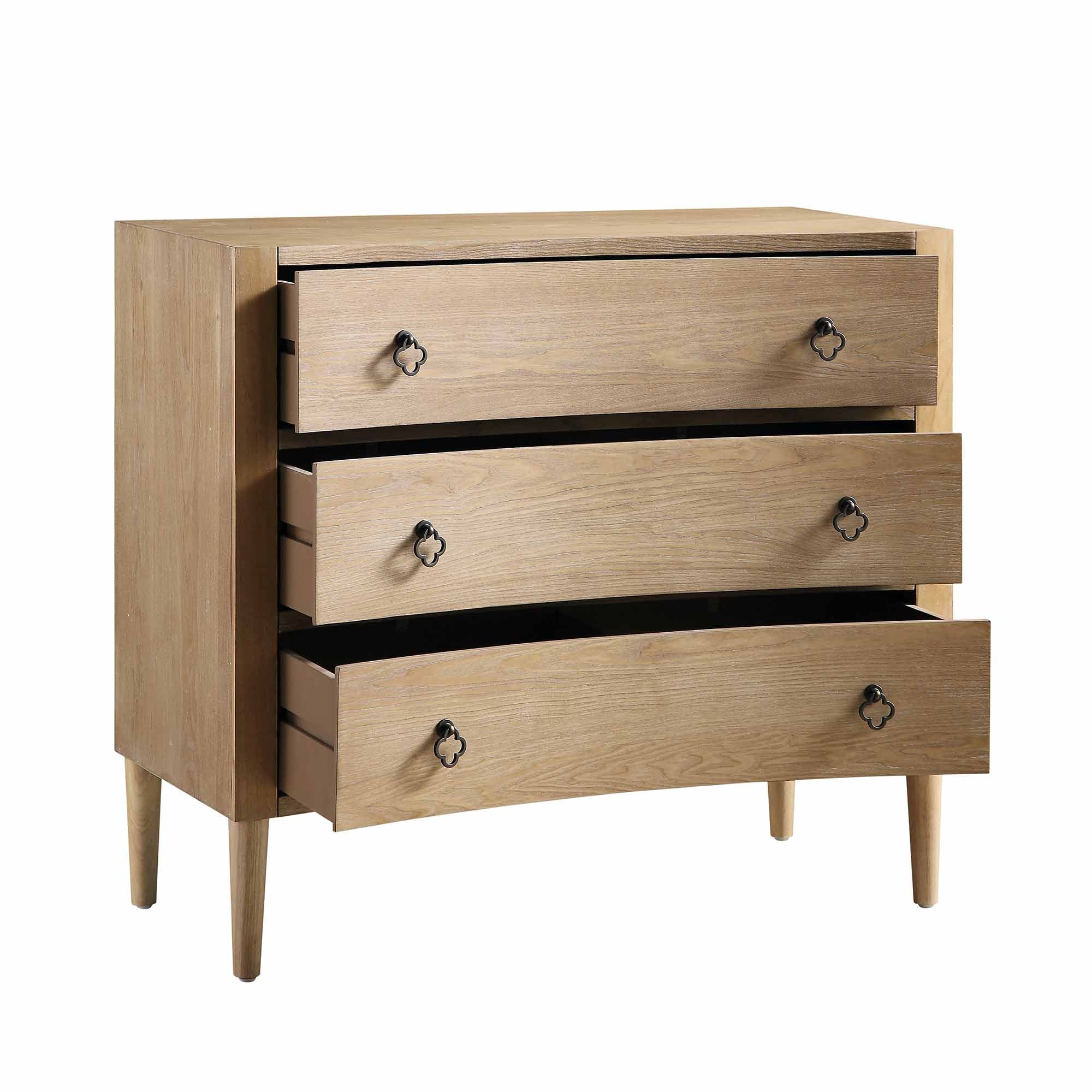 Thalia Concave 3 Drawer Dresser, Natural