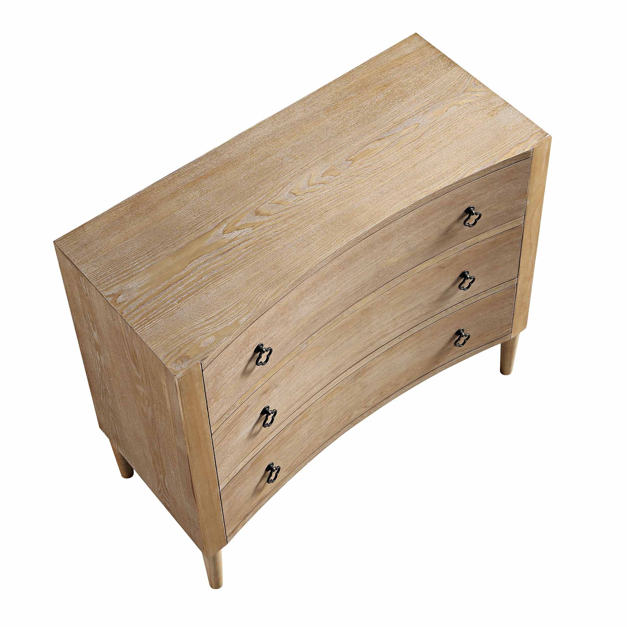 Thalia Concave 3 Drawer Dresser, Natural