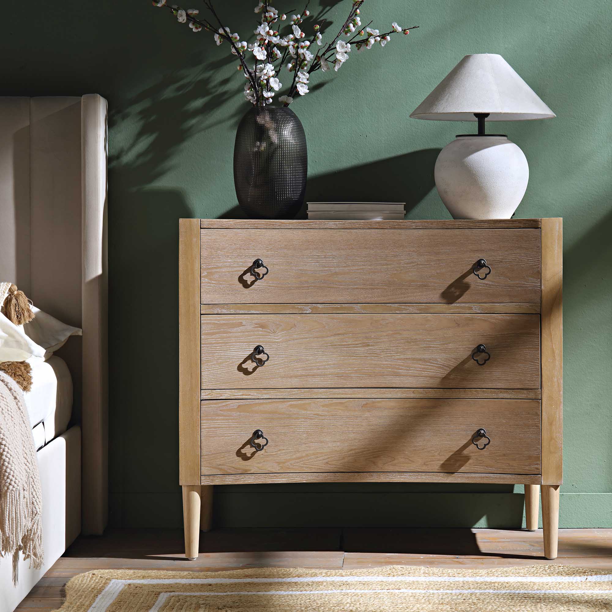 Thalia Concave 3 Drawer Dresser, Natural