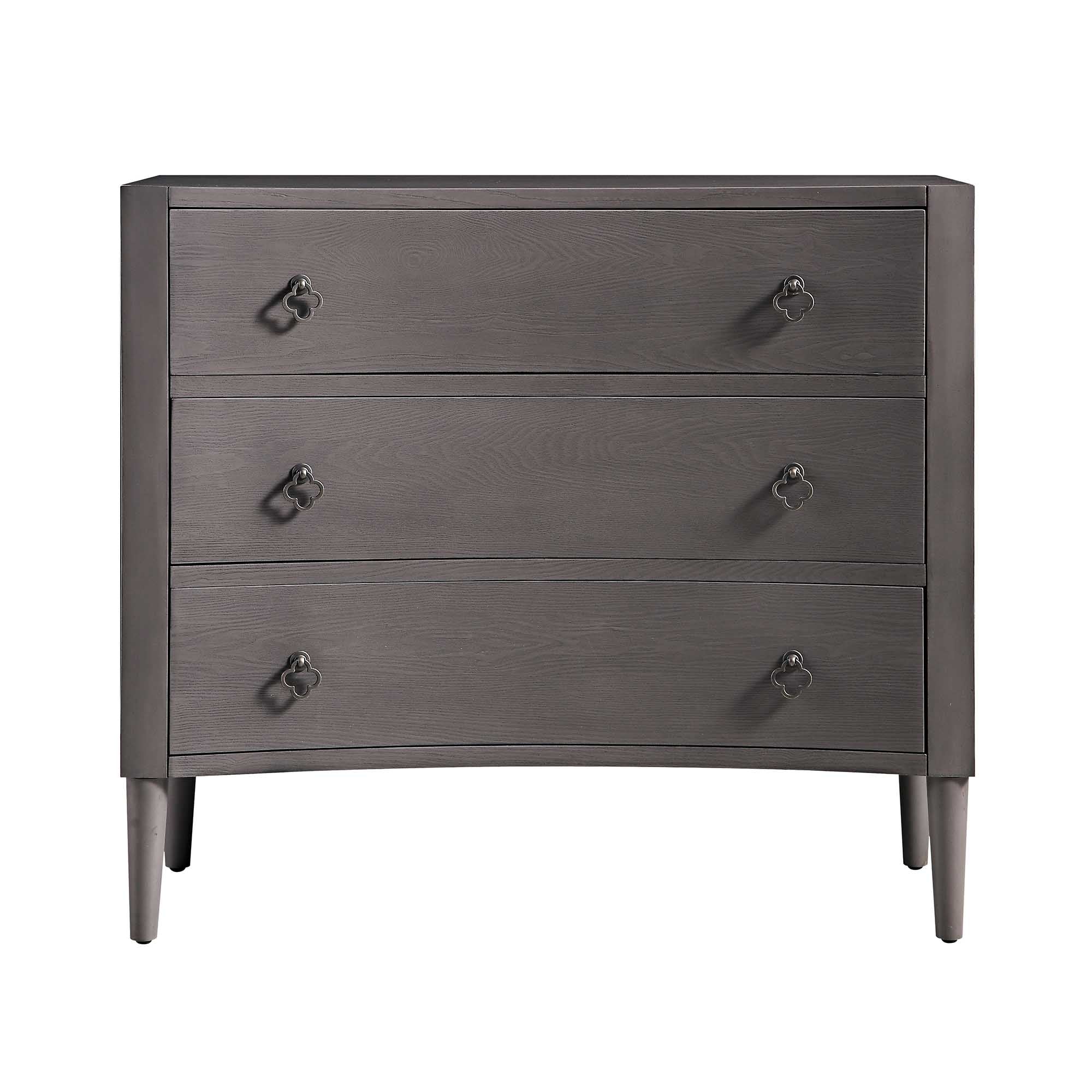 Thalia Concave 3 Drawer Dresser, Silver Oak