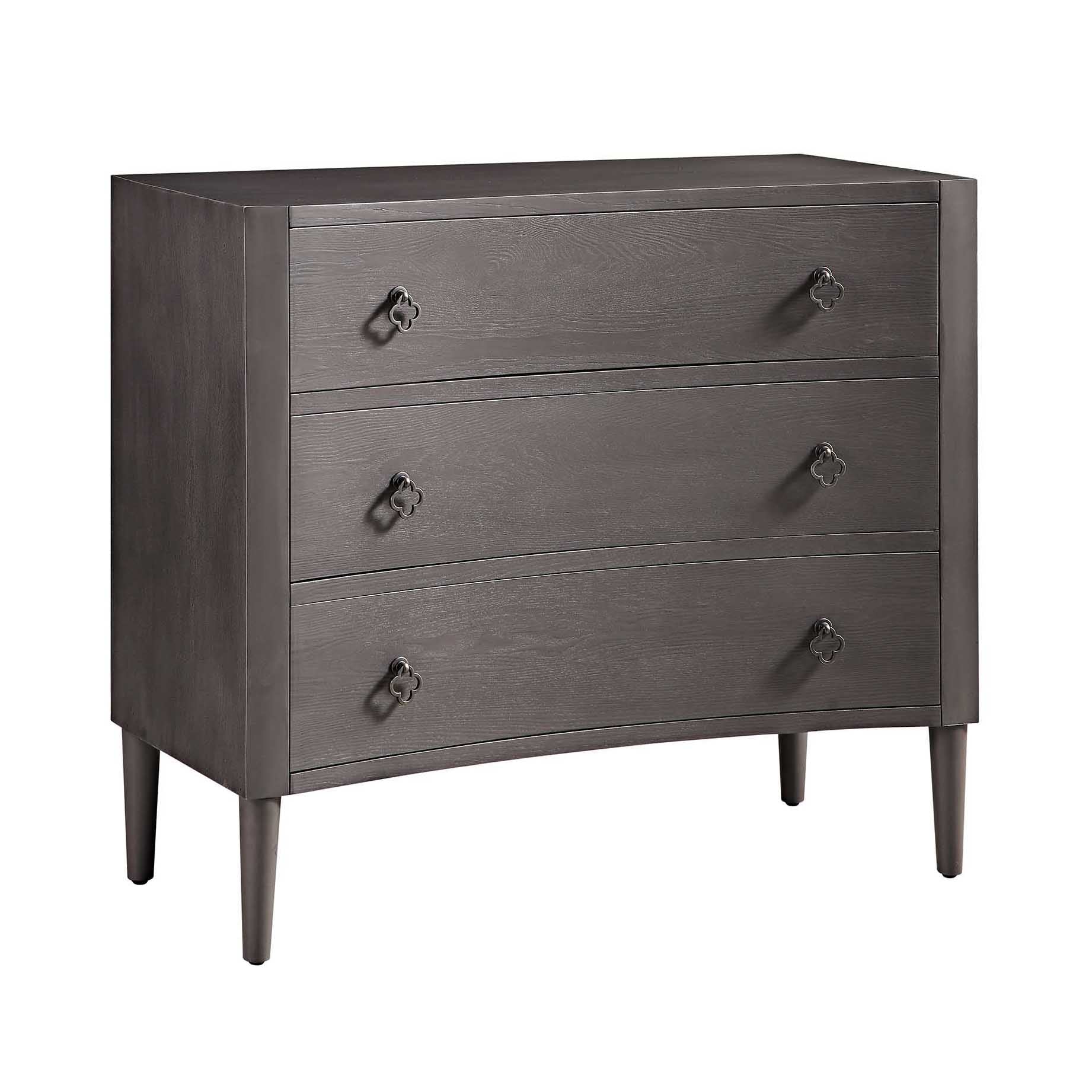 Thalia Concave 3 Drawer Dresser, Silver Oak