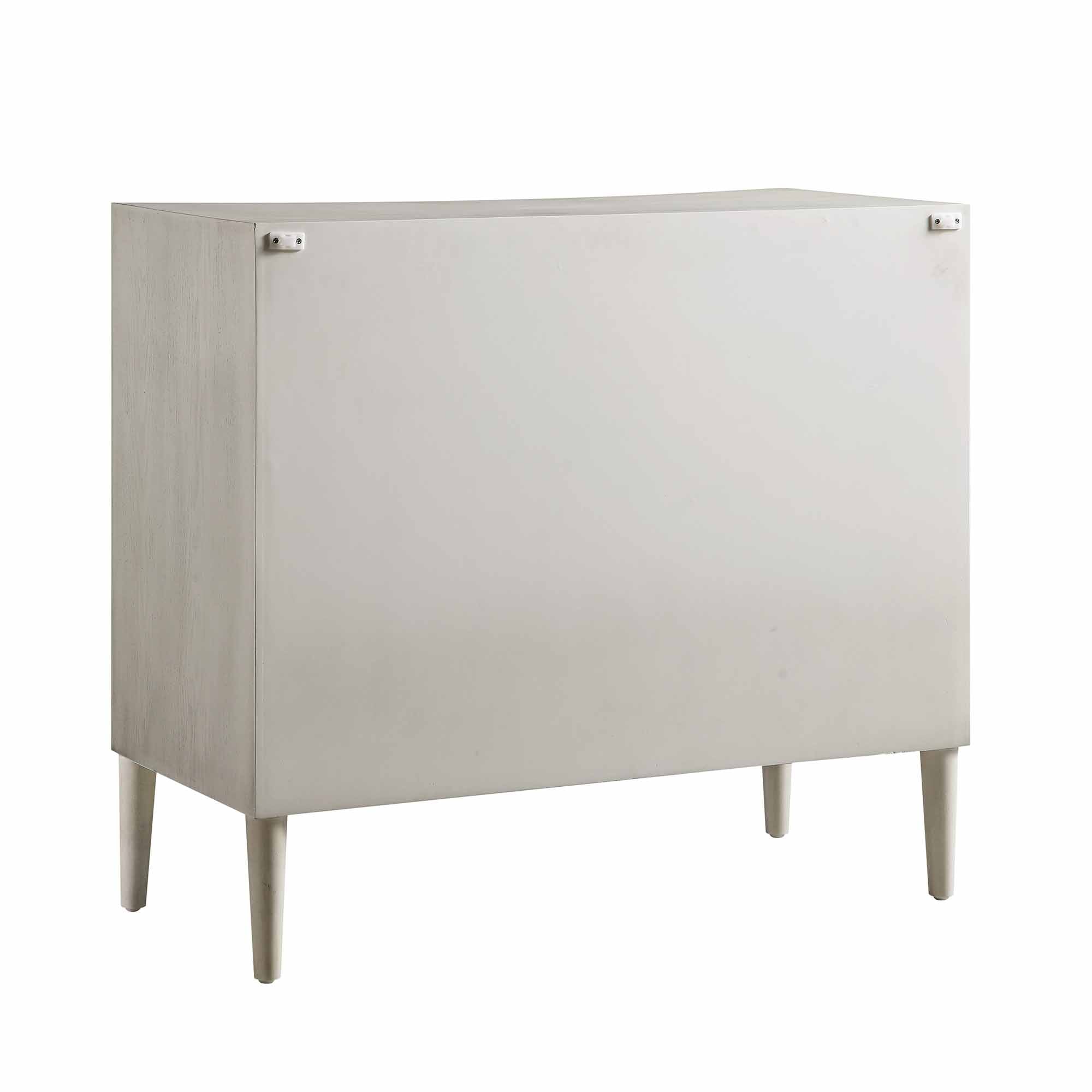 Thalia Concave 3 Drawer Dresser, Washed White