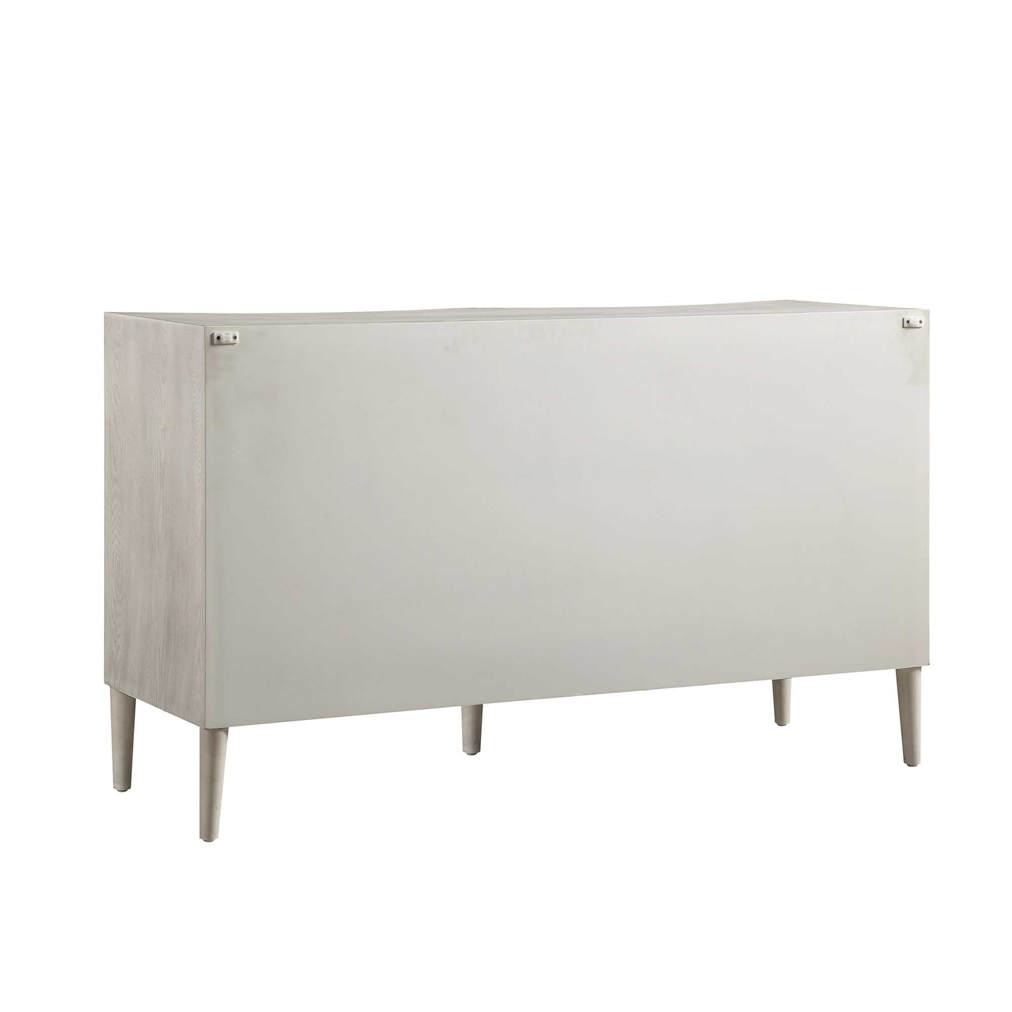 Thalia Concave Double Six Drawer Dresser, Washed White