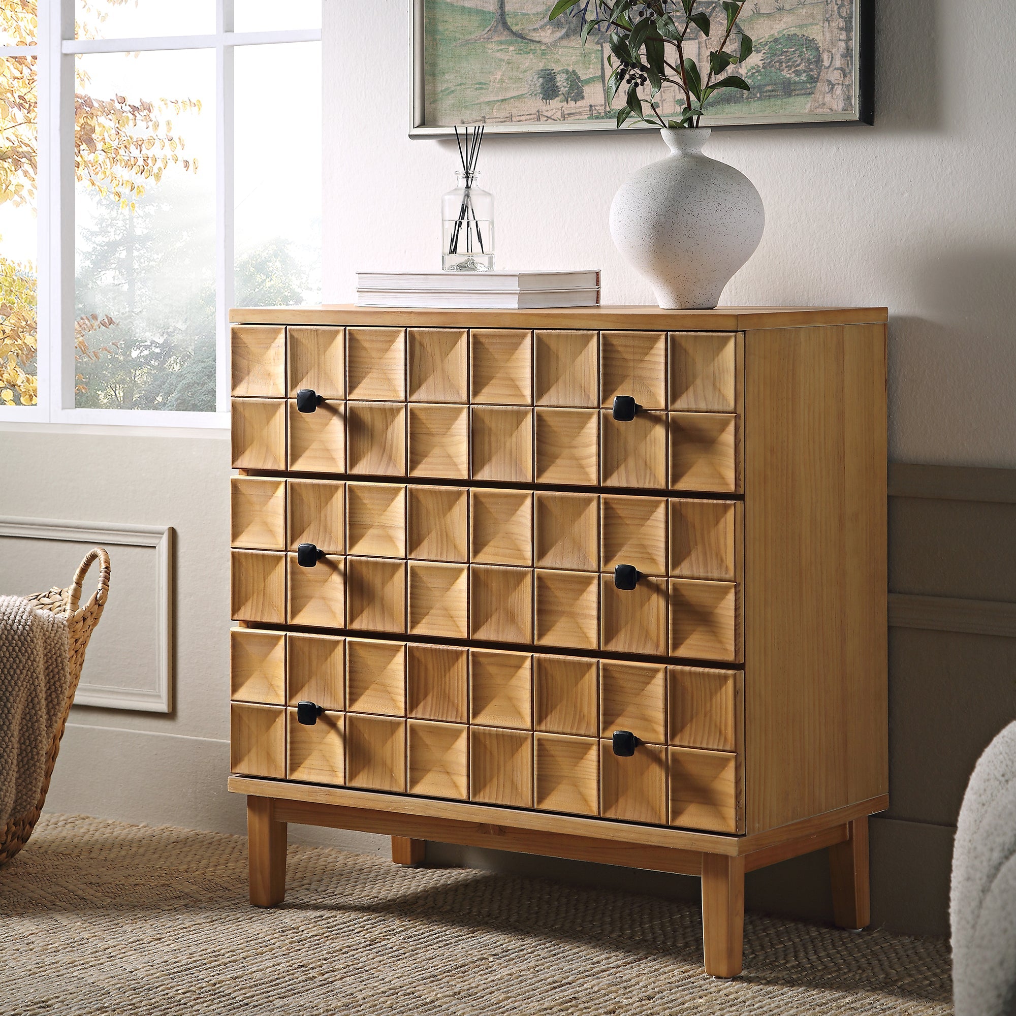 Gibbs 3 Drawer Dresser, Natural