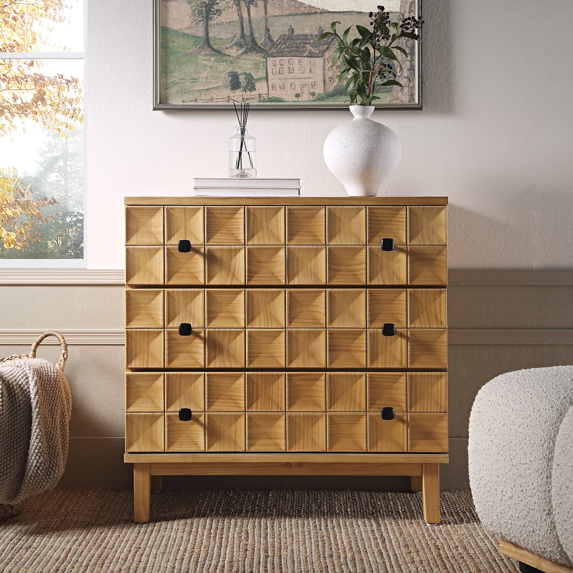 Gibbs 3 Drawer Dresser, Natural