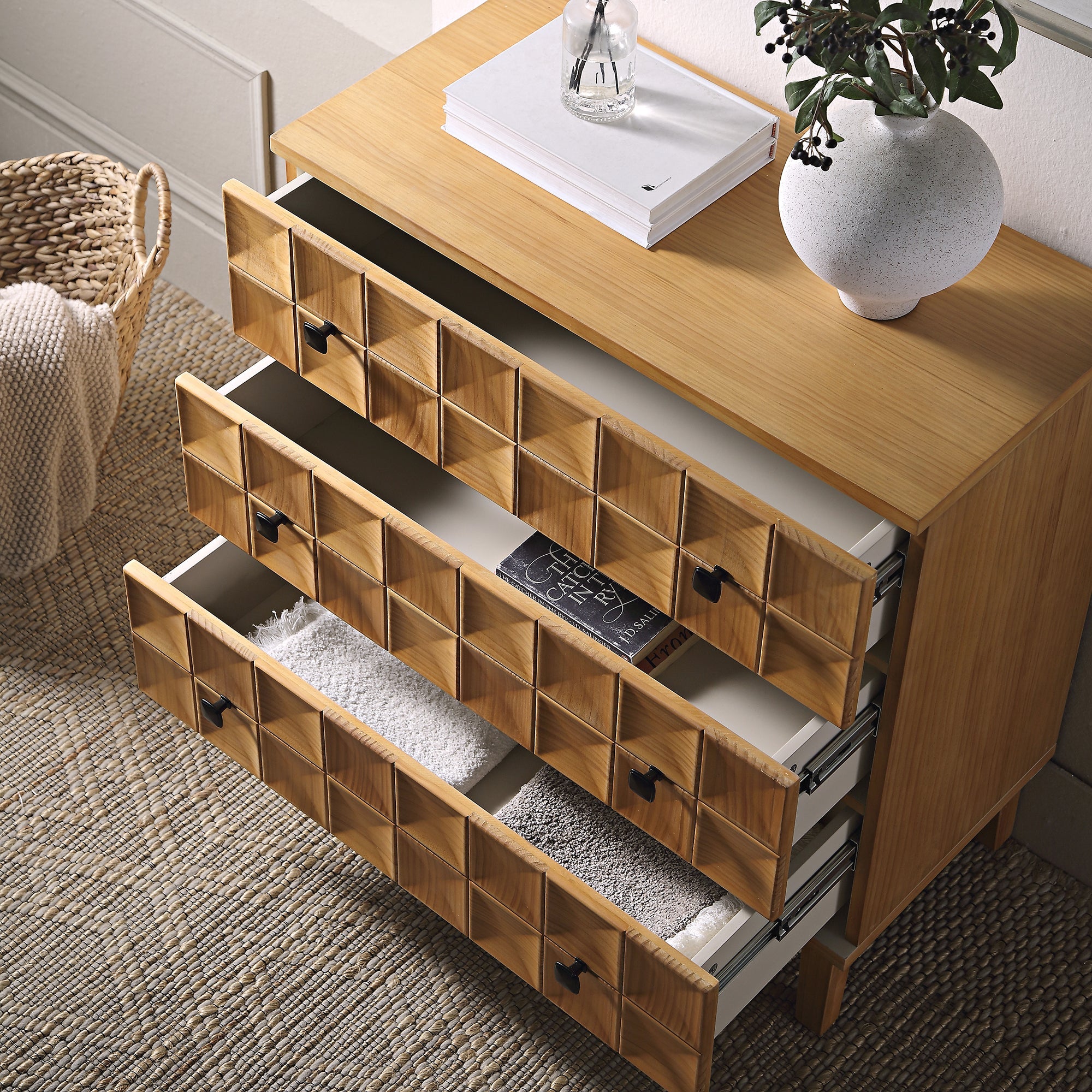 Gibbs 3 Drawer Dresser, Natural