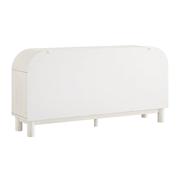 Maude 6 Drawer Dresser, Washed White Ash with Raffia