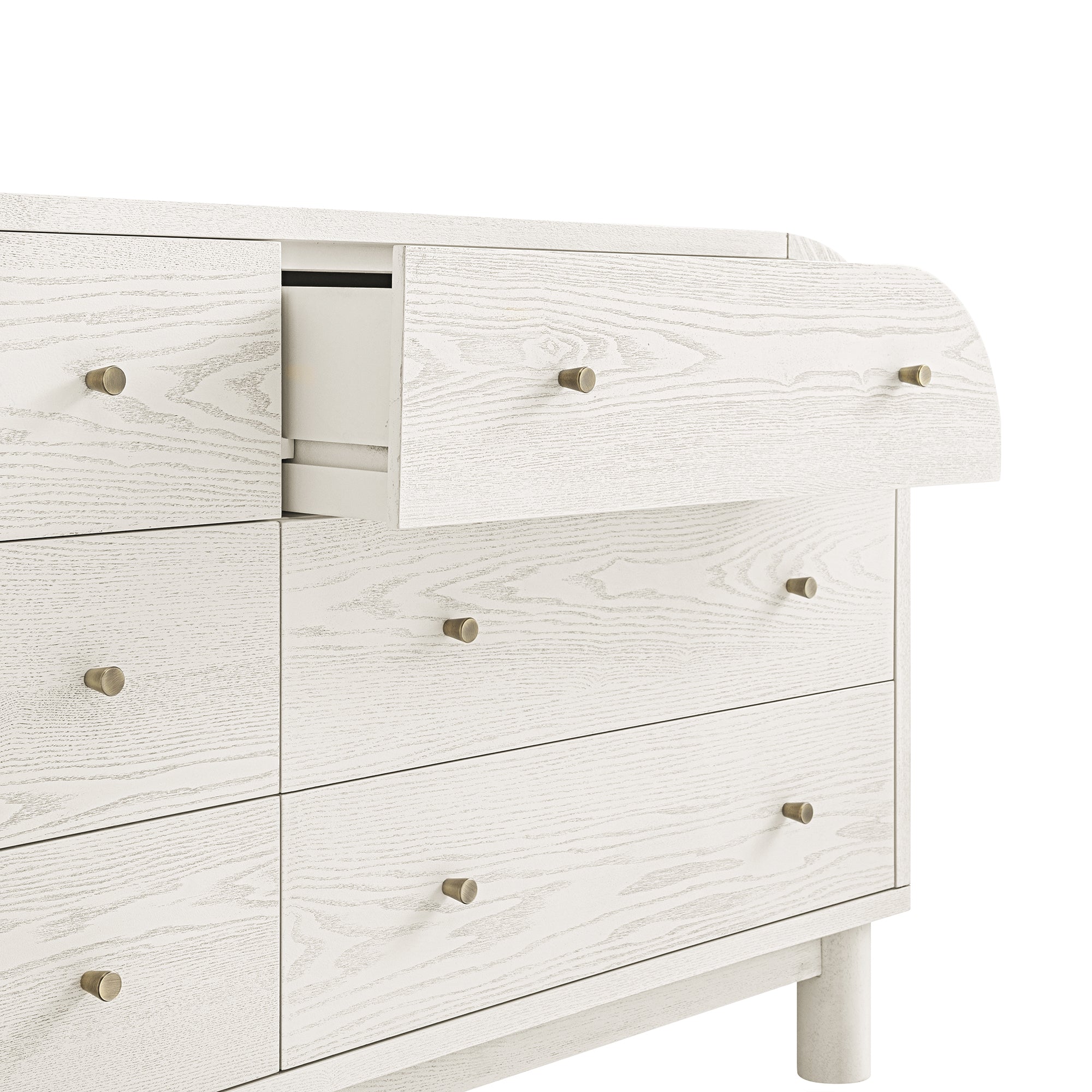 Maude 6 Drawer Dresser, Washed White Ash