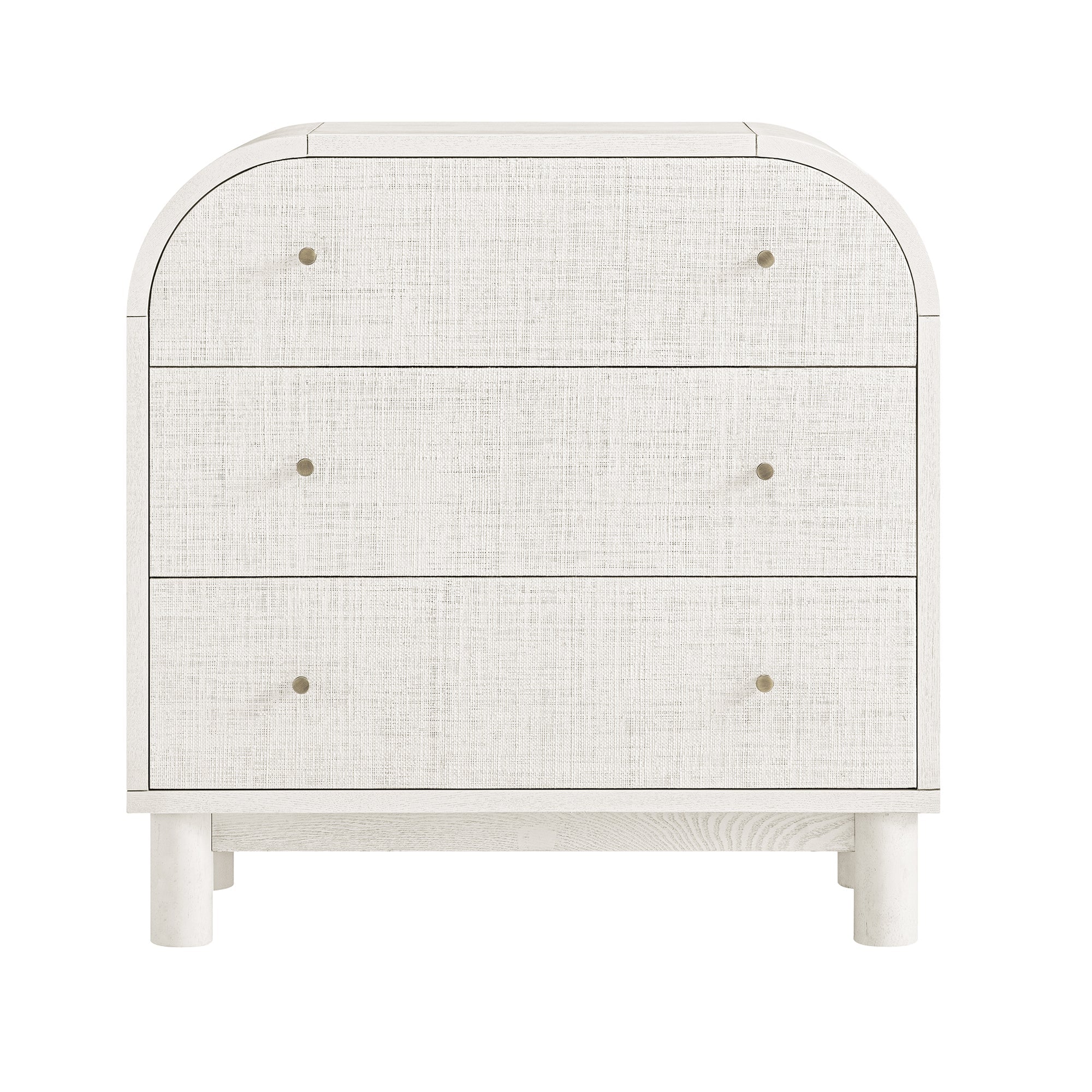 Maude 3 Drawer Dresser, Washed White Ash with Raffia