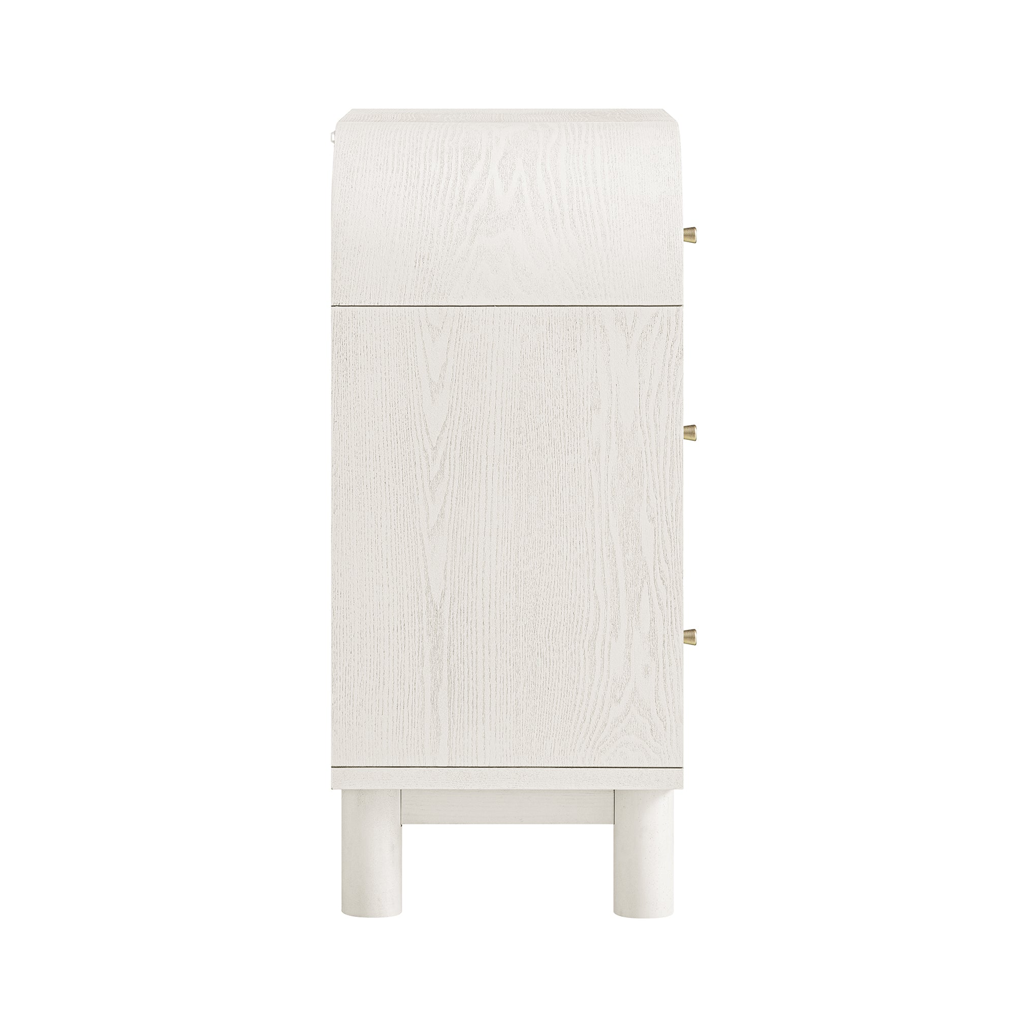 Maude 3 Drawer Dresser, Washed White Ash with Raffia