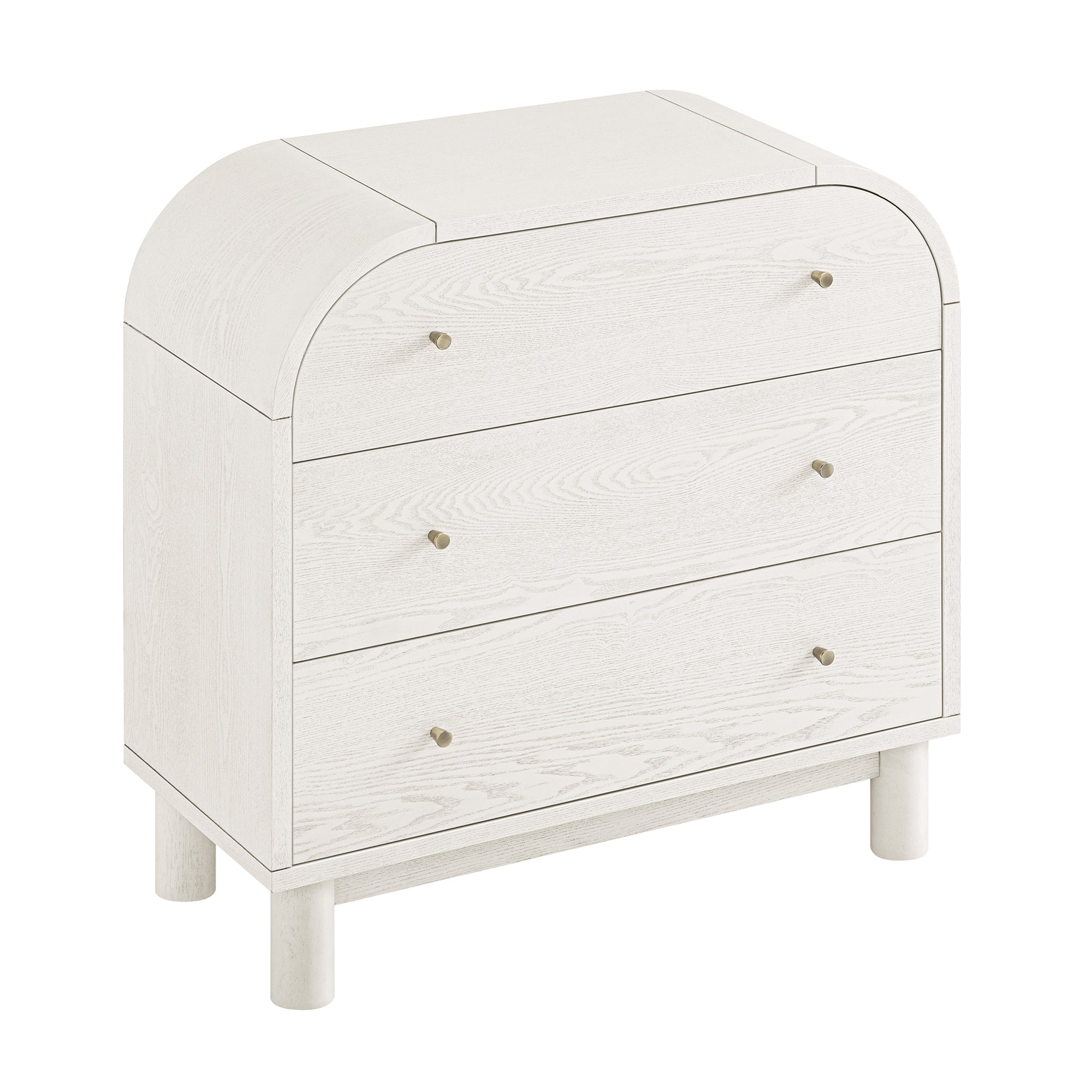 Maude 3 Drawer Dresser, Washed White Ash