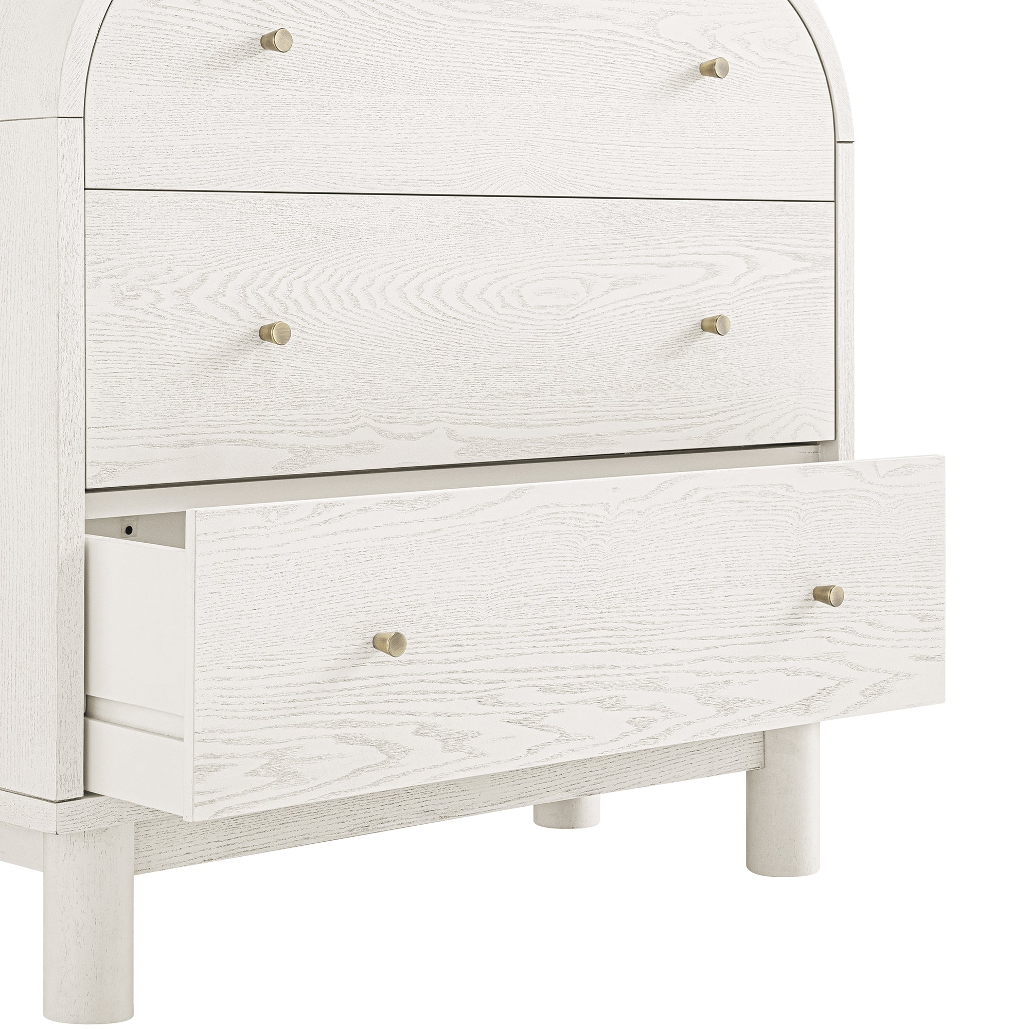 Maude 3 Drawer Dresser, Washed White Ash