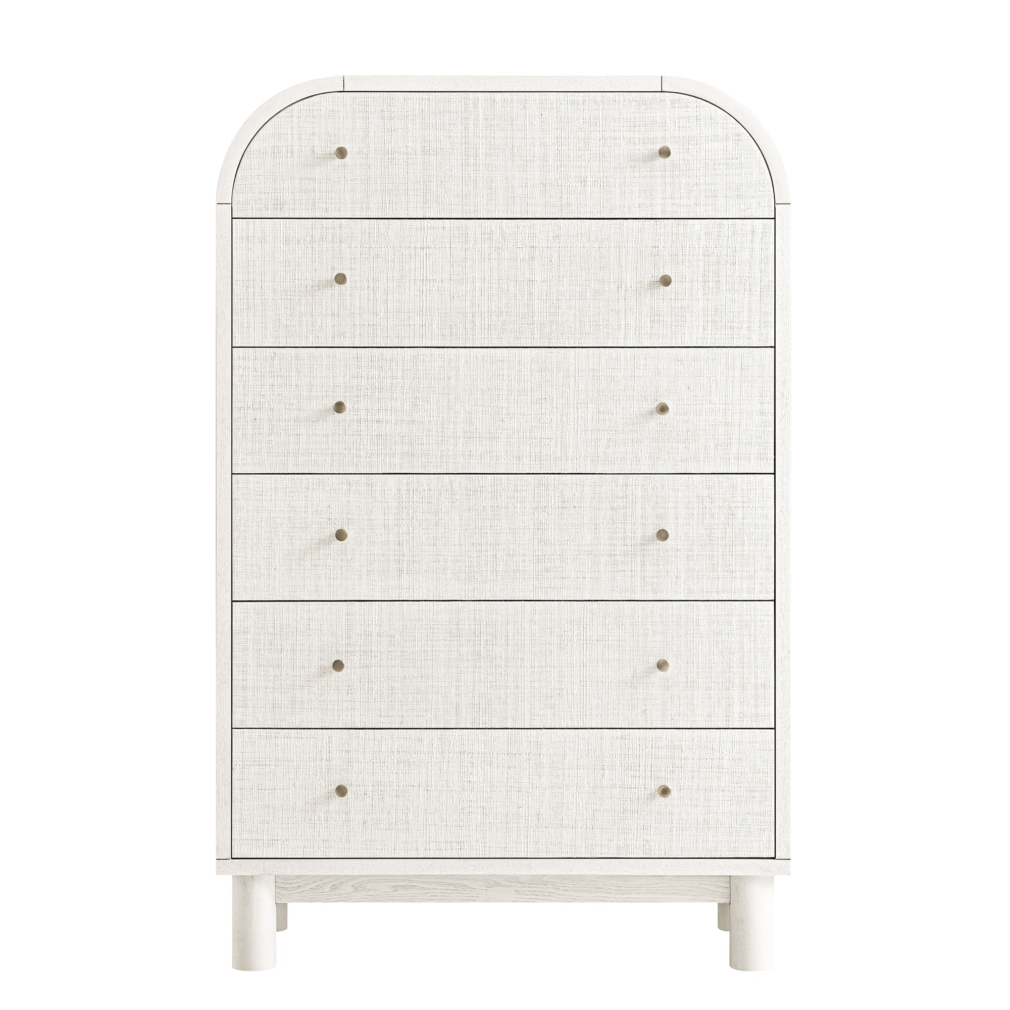 Maude Tall Dresser, Washed White Ash with Raffia