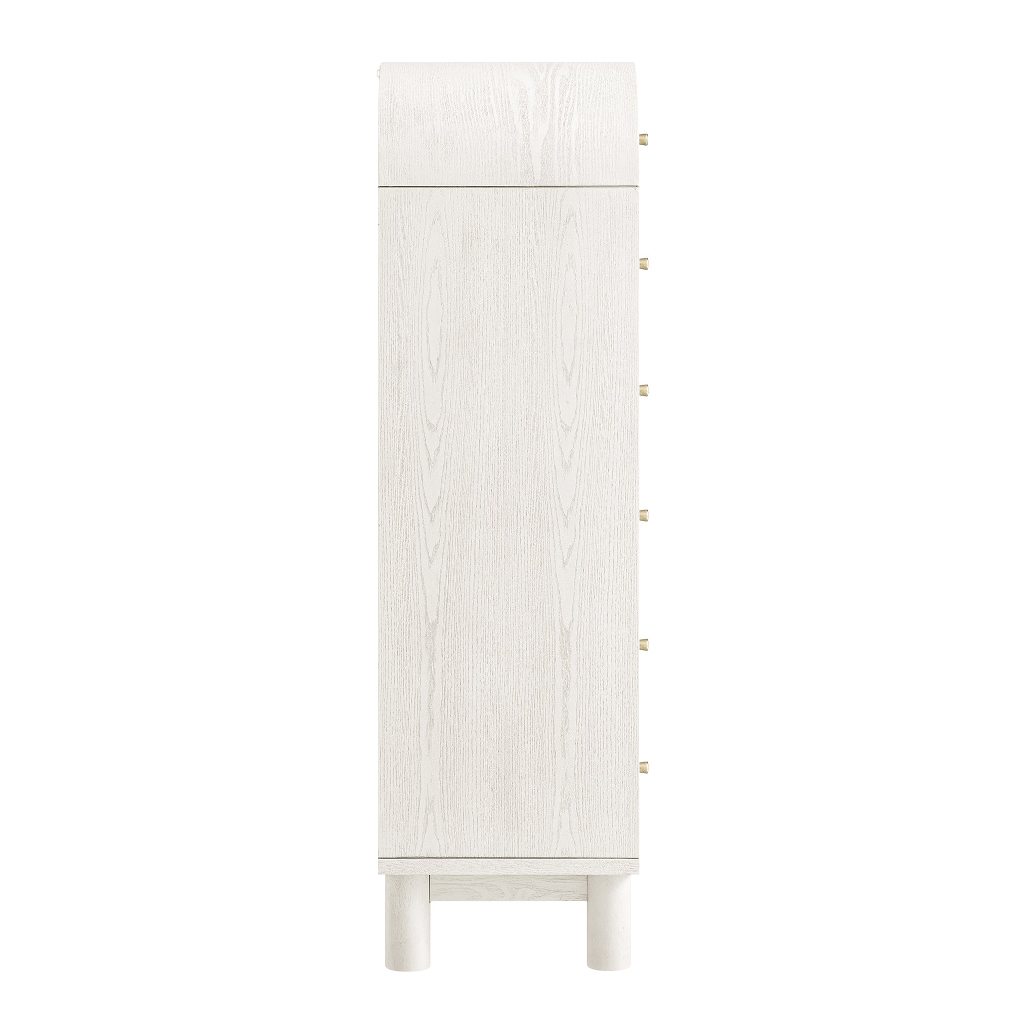 Maude Tall Dresser, Washed White Ash with Raffia