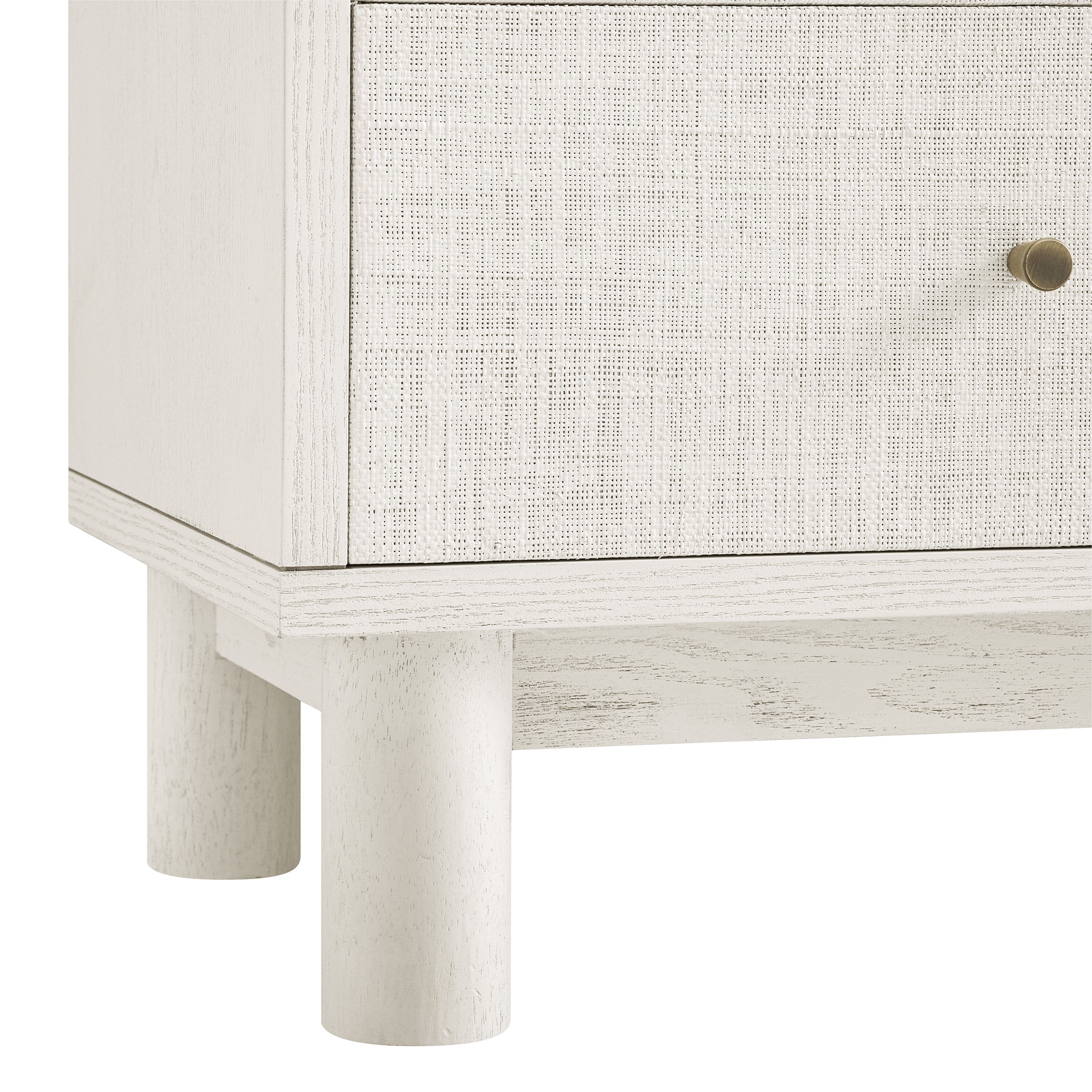 Maude 9 Drawer Dresser, Washed White Ash with Raffia